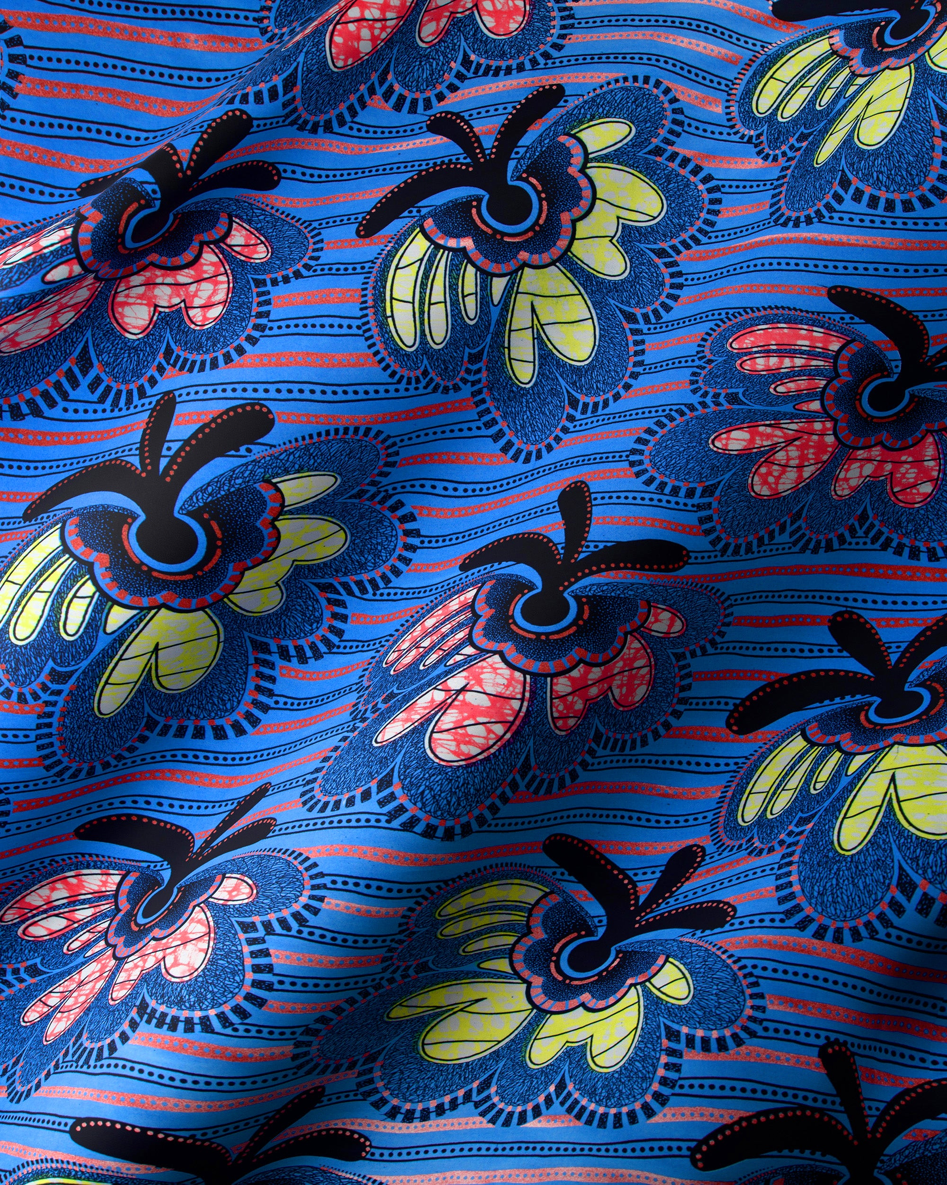Vibrant blue fabric bold stylized super-wax vls1337.012