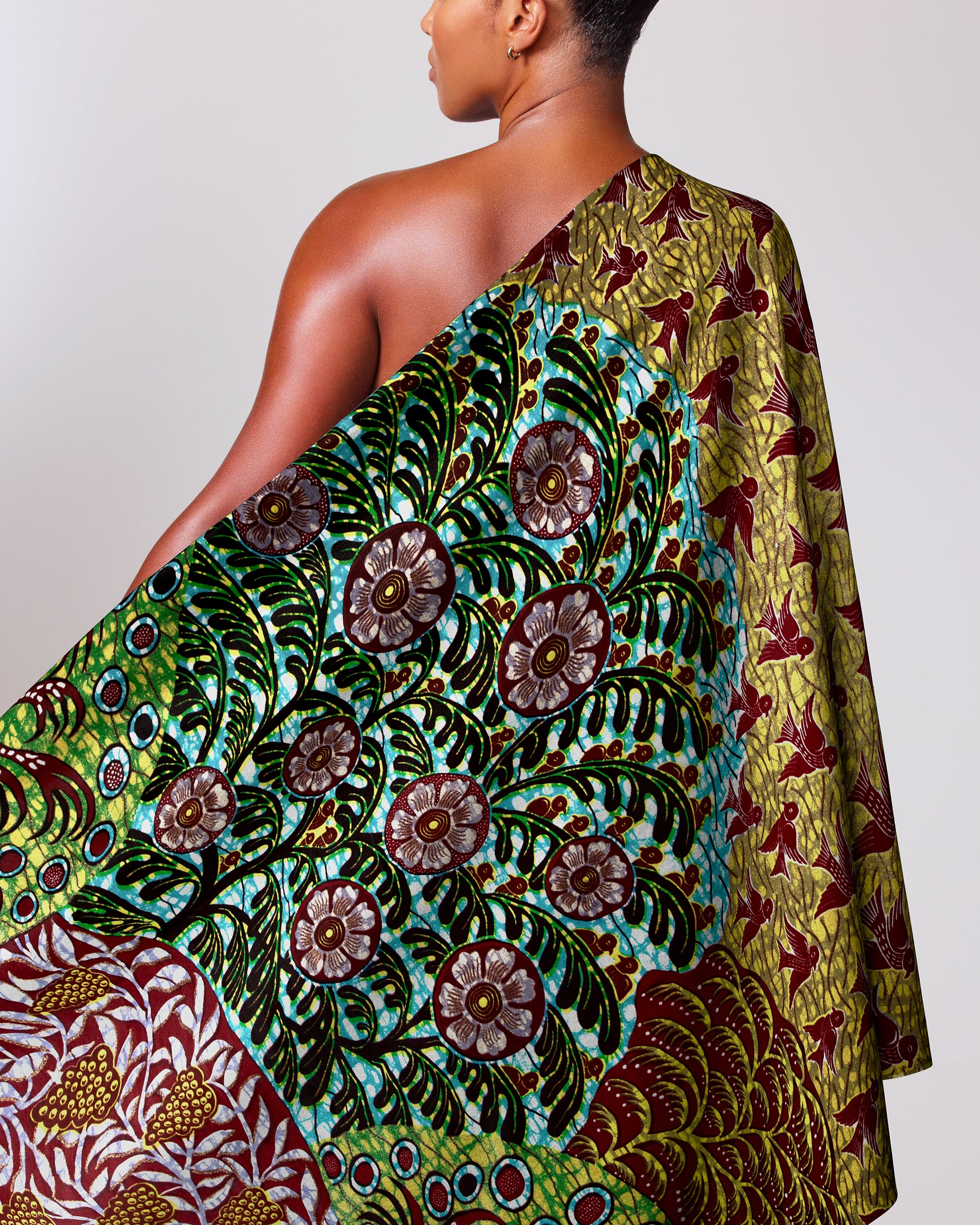 Vibrant one-shoulder african print dress grand super-wax vls2358.002