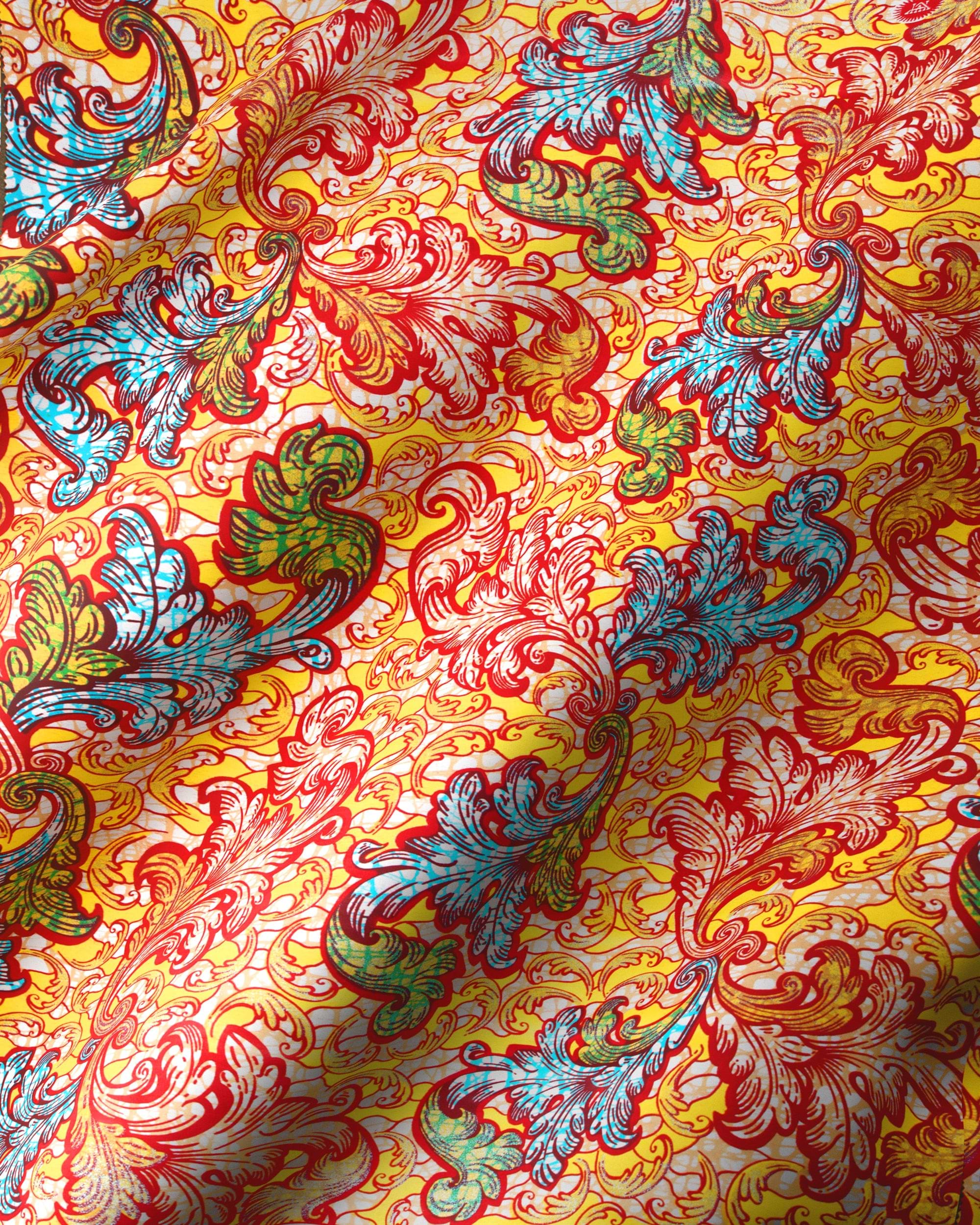 Vibrant yellow fabric adorned intricate grand super-wax vls4463.002