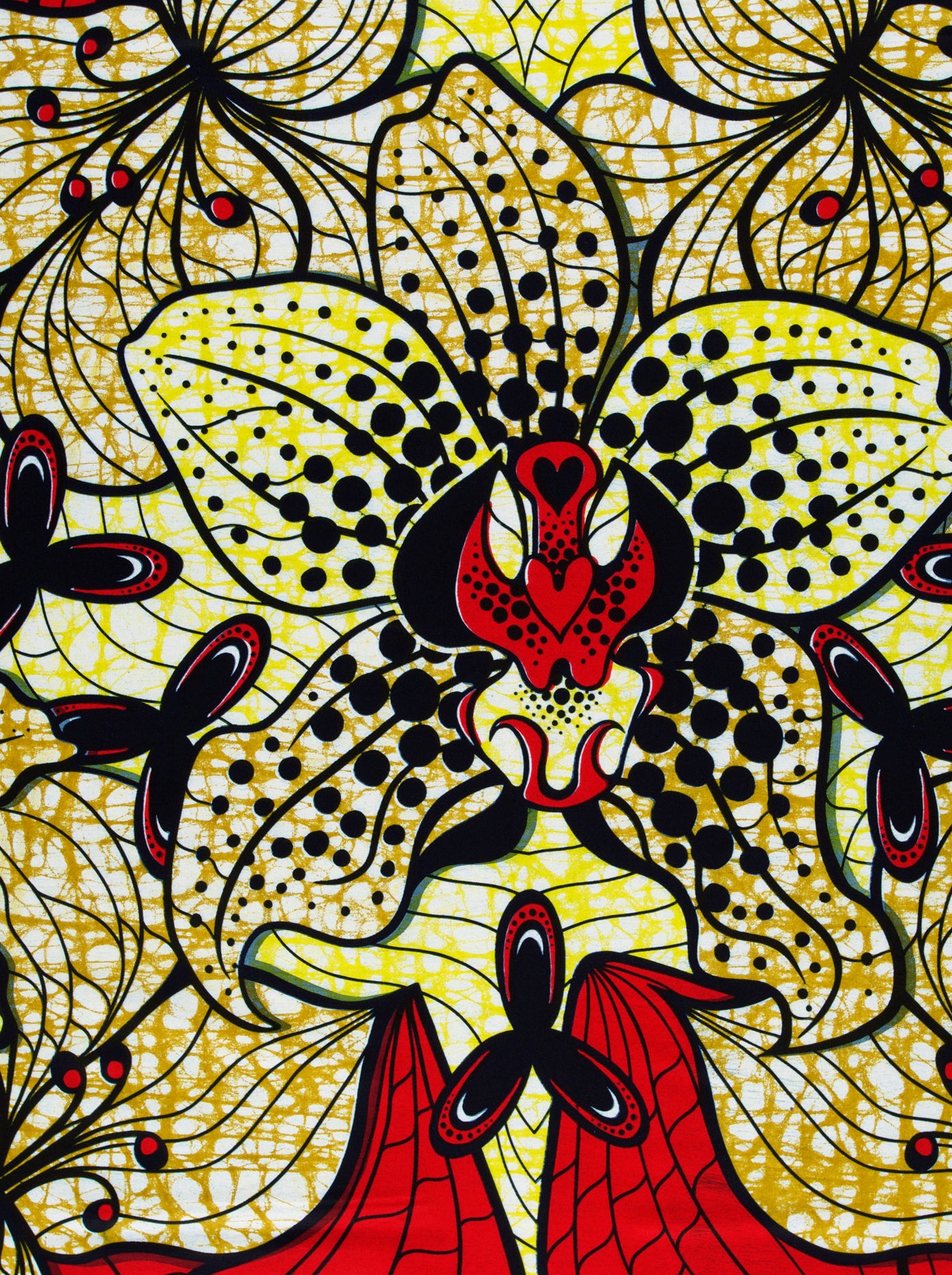 Vibrant yellow black red patterned super-wax vls6516.007