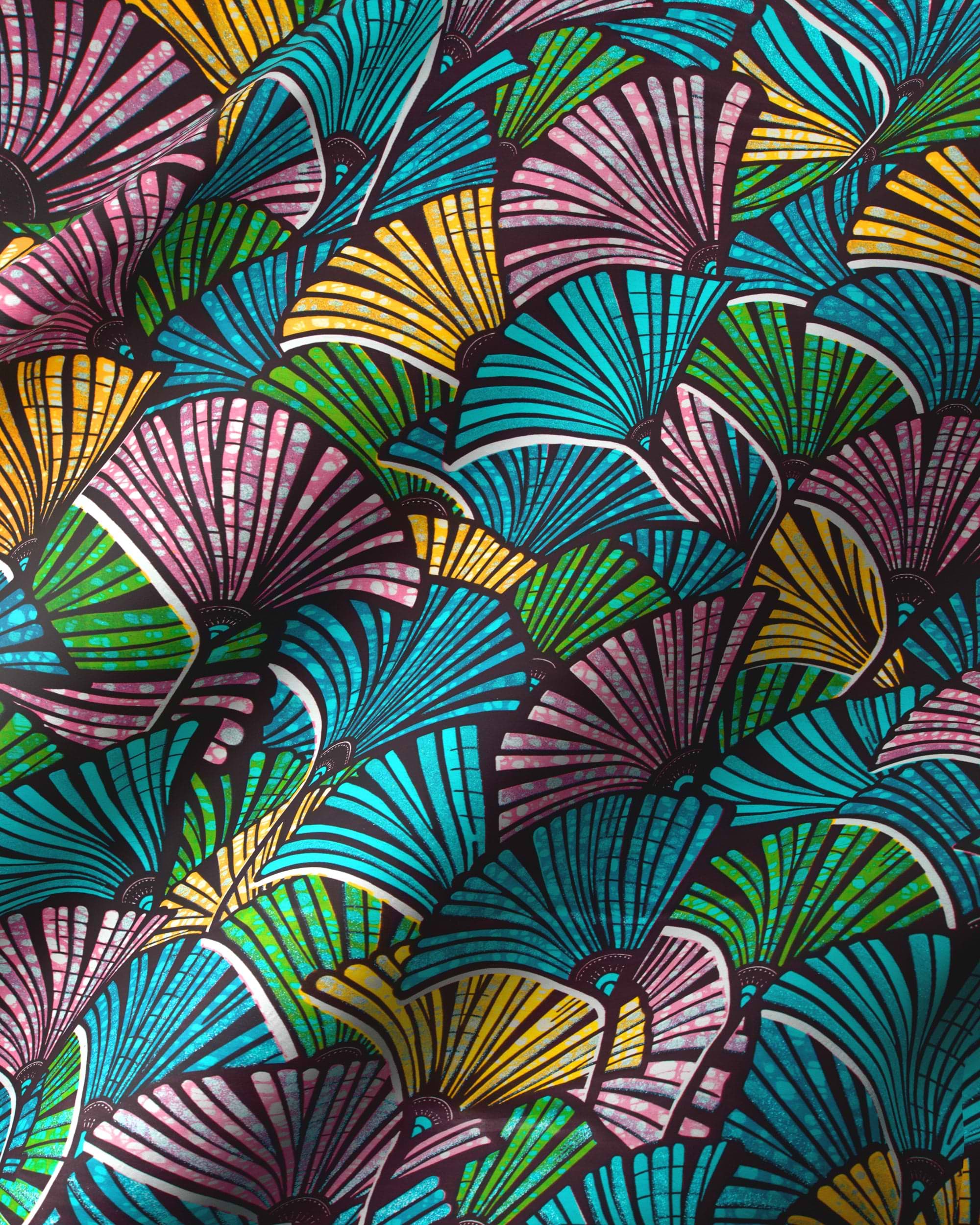 Colorful fan-shaped pattern grand super-wax vls6740.004
