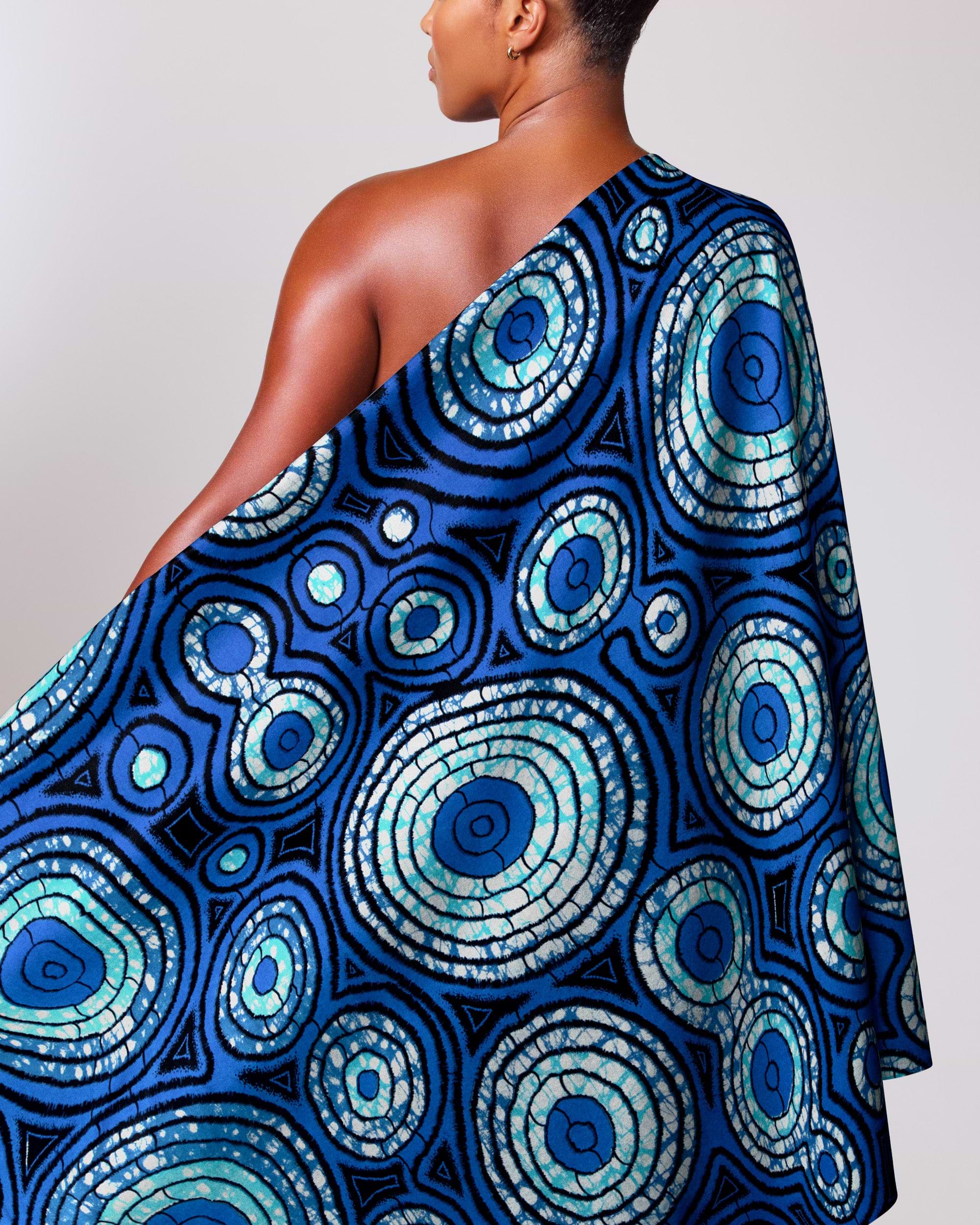 Vibrant blue teal circular patterned super-wax vls7336.008