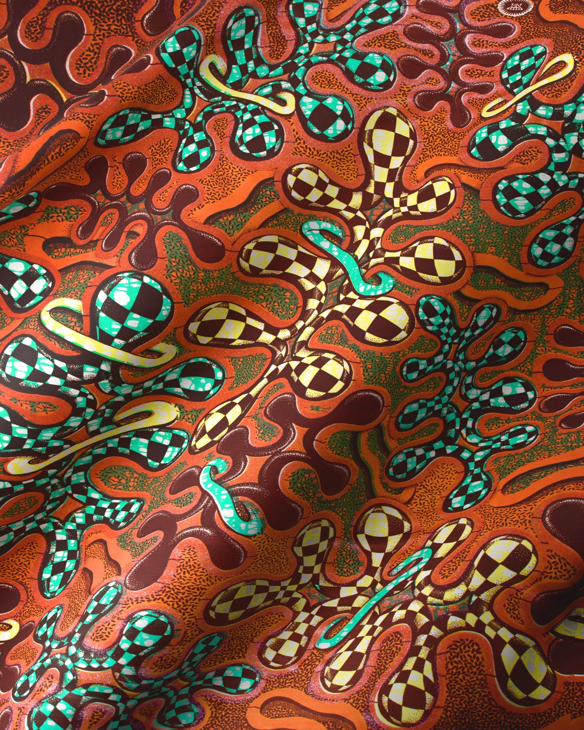 Vibrant orange fabric bold abstract grand super-wax vls8132.010