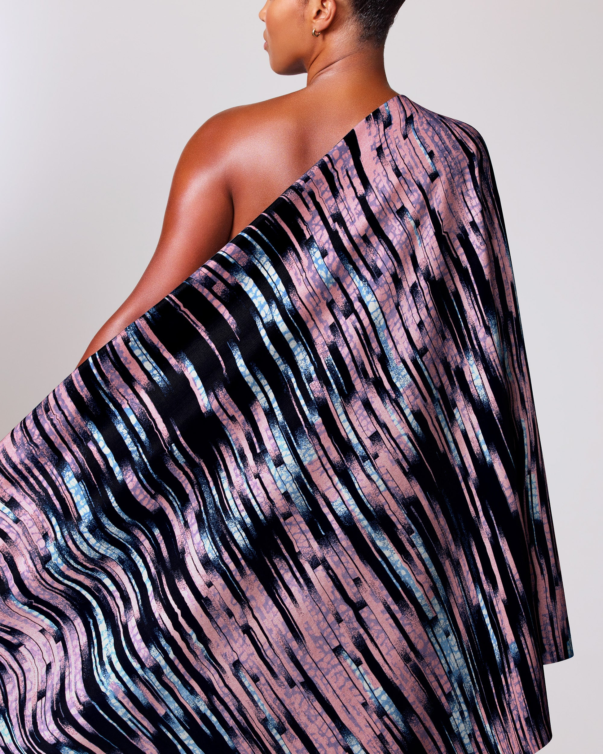 One-shoulder garment vibrant blend pink wax hollandais vlw4799.006
