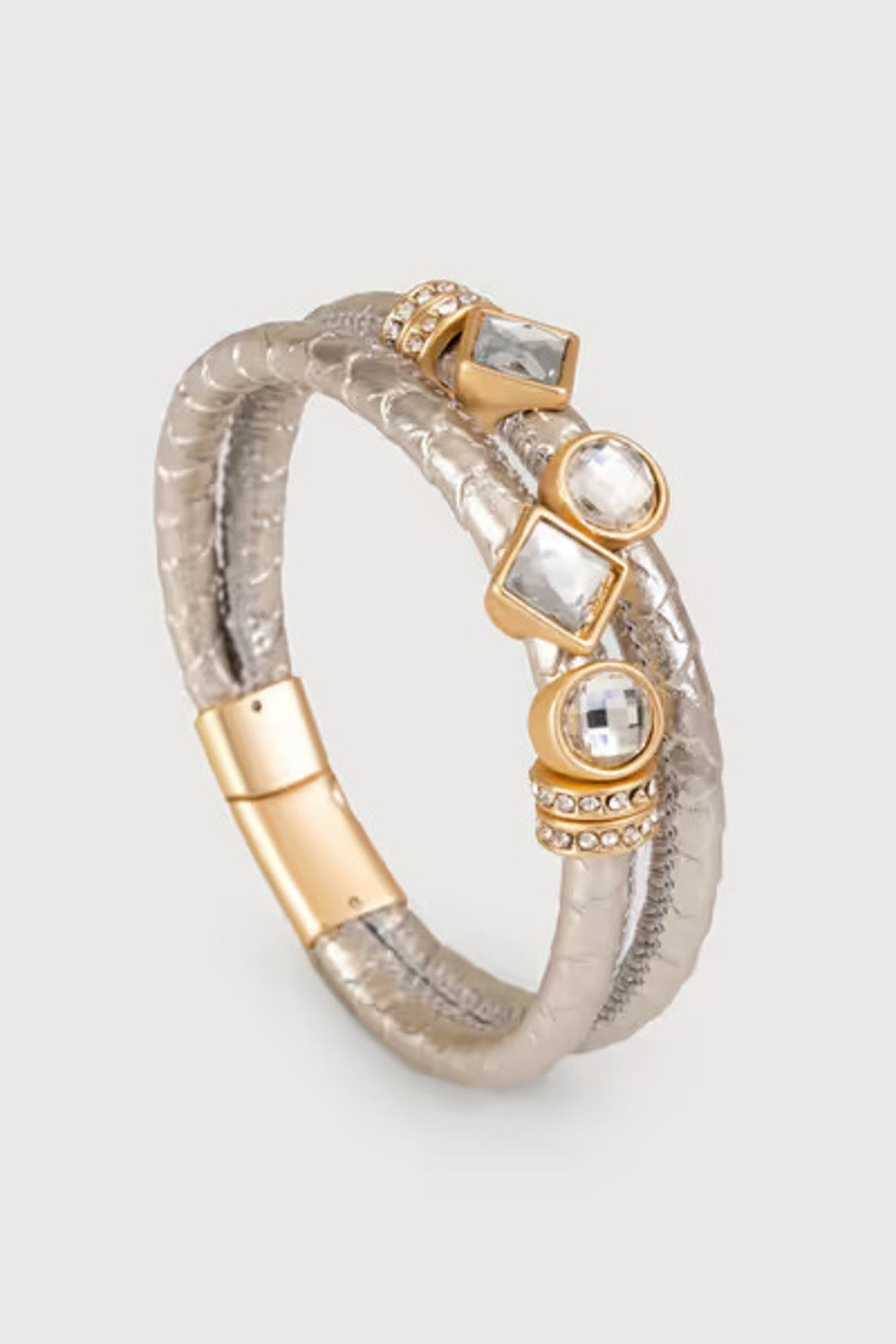 Bling Charm Leather Bracelet