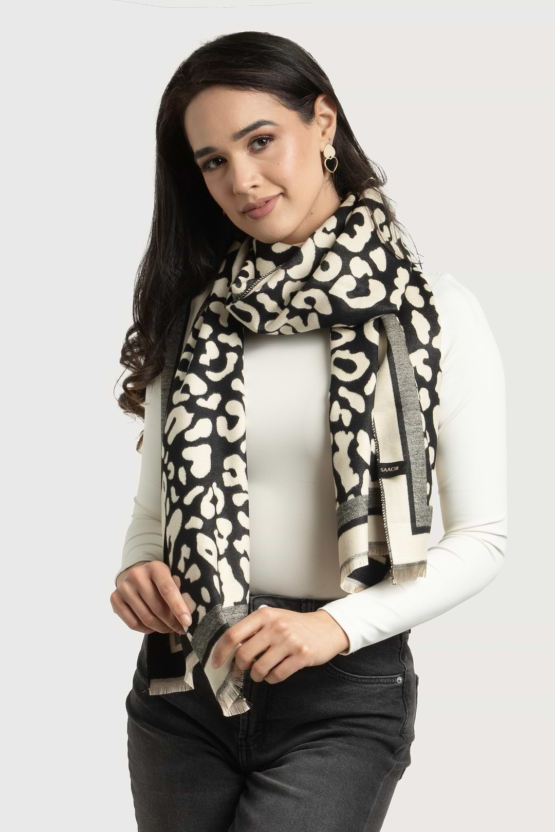 Sheba Reversible Scarf Black