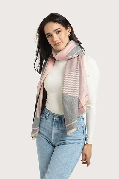 All About the Angles Reversible Scarf - SAACHI - Blush - Scarves