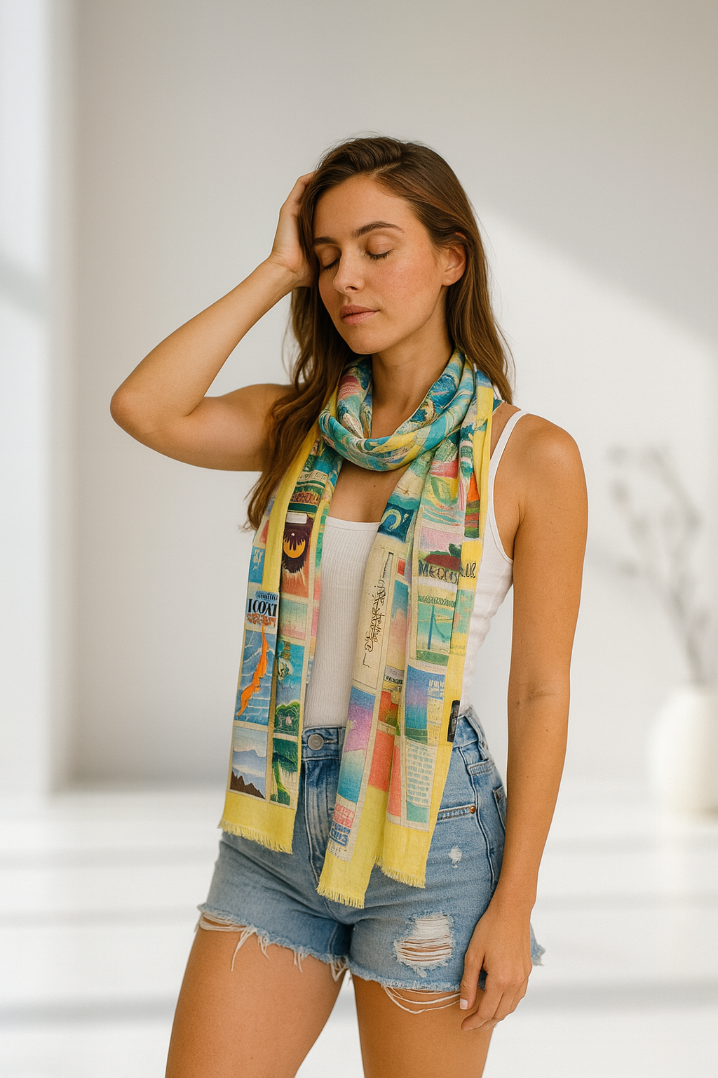 Vintage Postcard Scarf