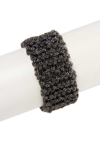 Crochet Chain Statement Bracelet Black