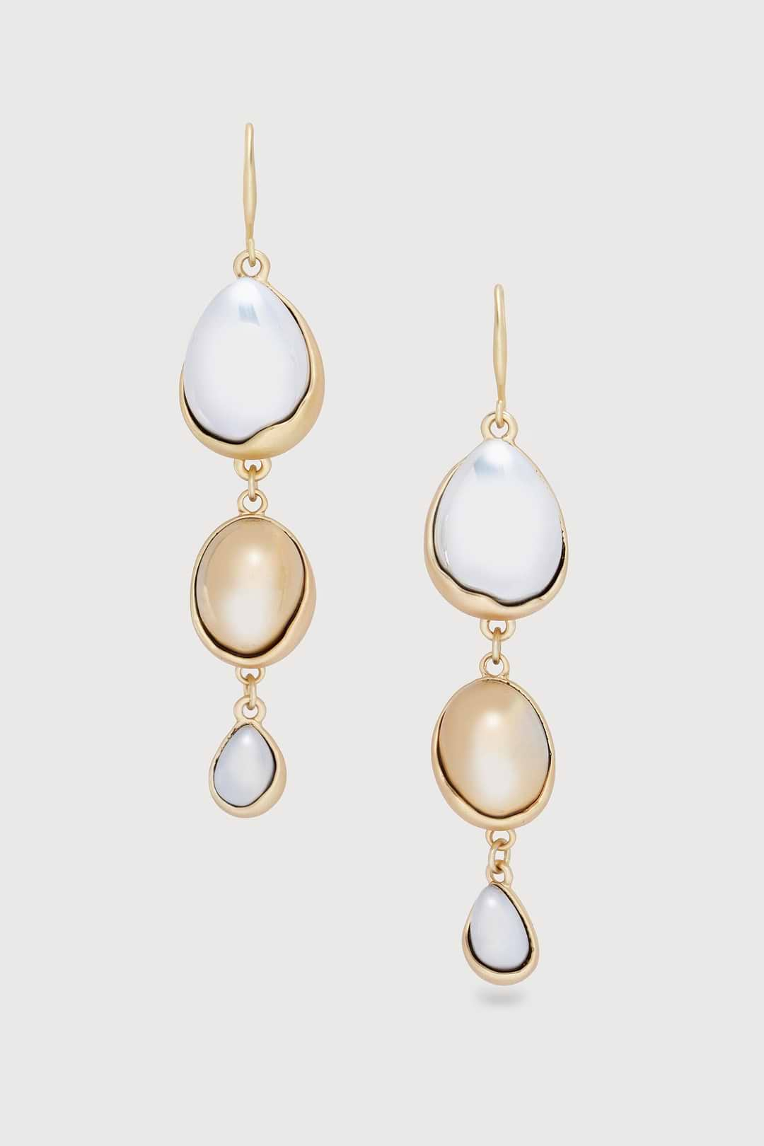 Triplicity Orb Dangle Earrings Gold