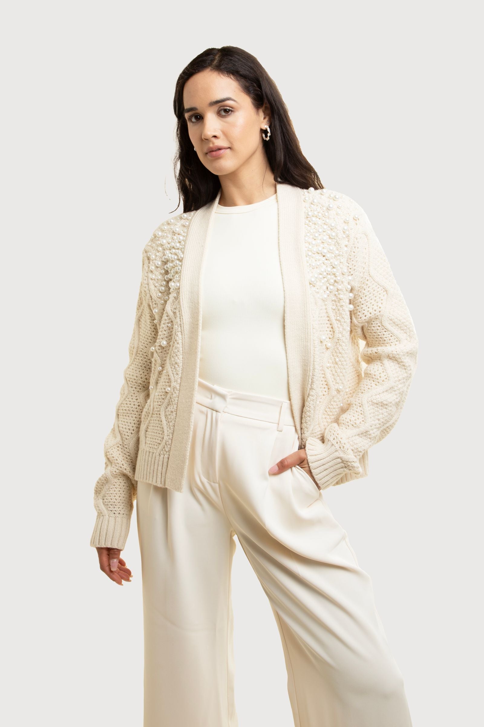 Pearl Embellished Cardigan – SAACHI