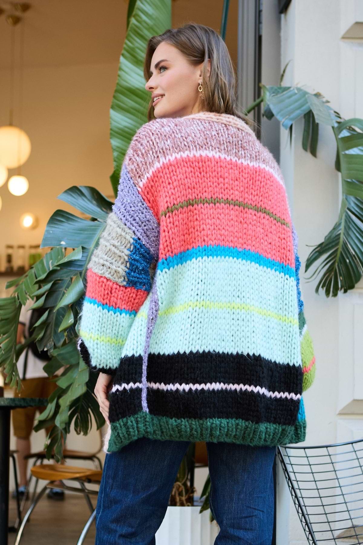Knitted Rainbow Multitoned Cardigan – SAACHI