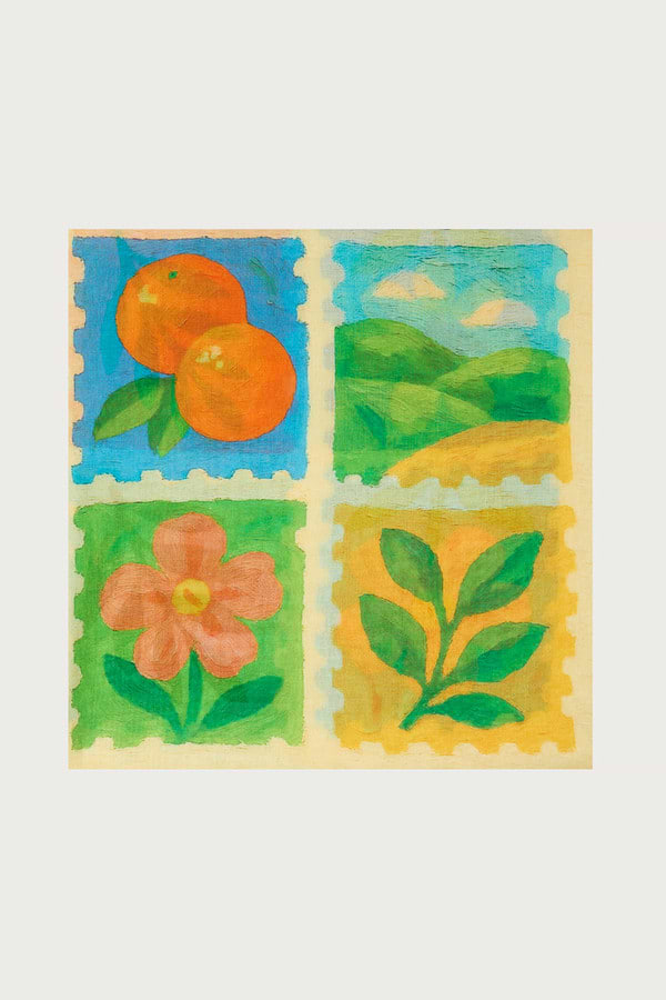 Fruit Stamp Printed Scarf - Multi