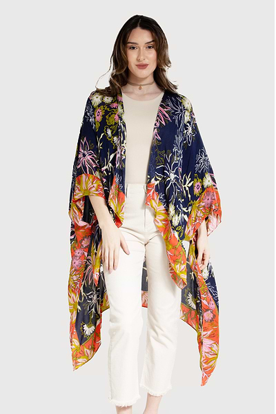 Electric Summer Kimono - SAACHI - Navy - Kimono