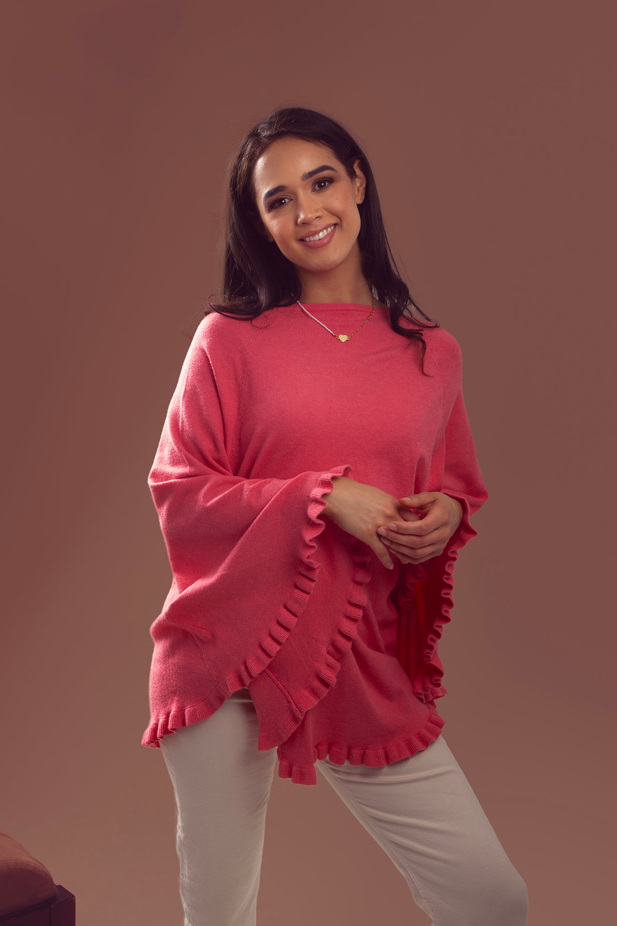 Talia Poncho Light Coral