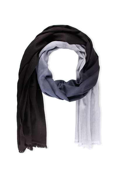 Cashmere Silk Scarf Ombre - SAACHI - Black - Cashmere