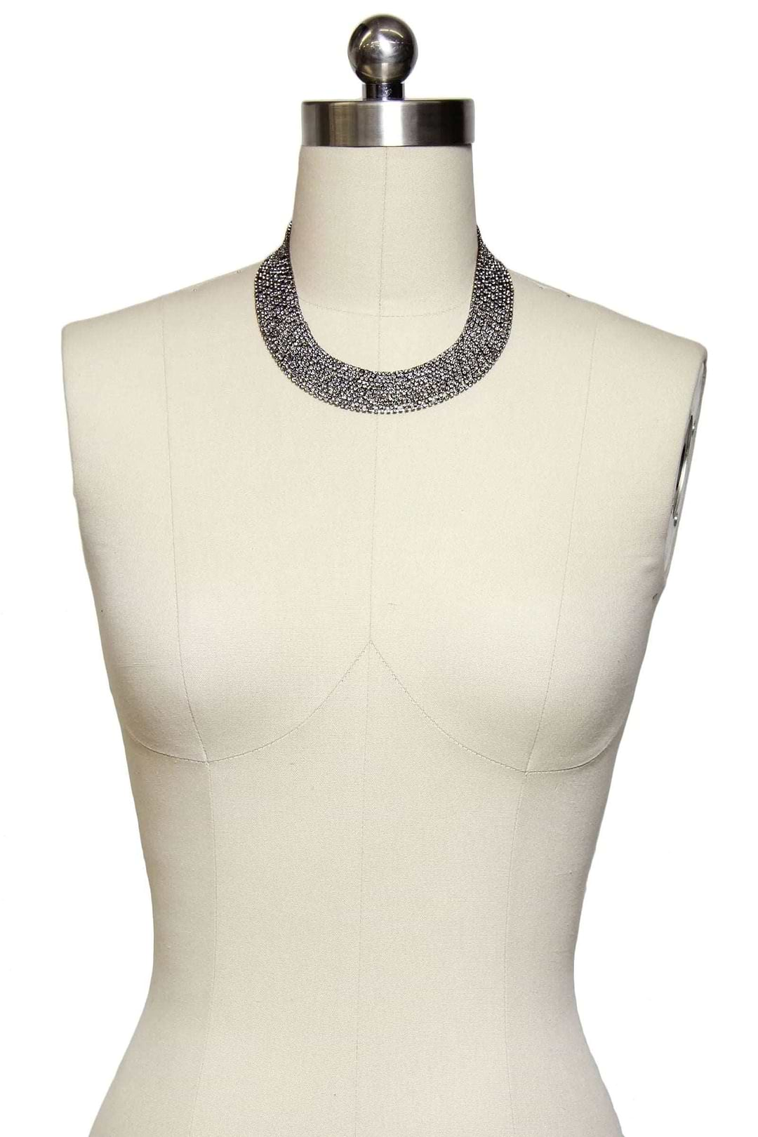 Austrian Crystal Collar Necklace Dim Gray