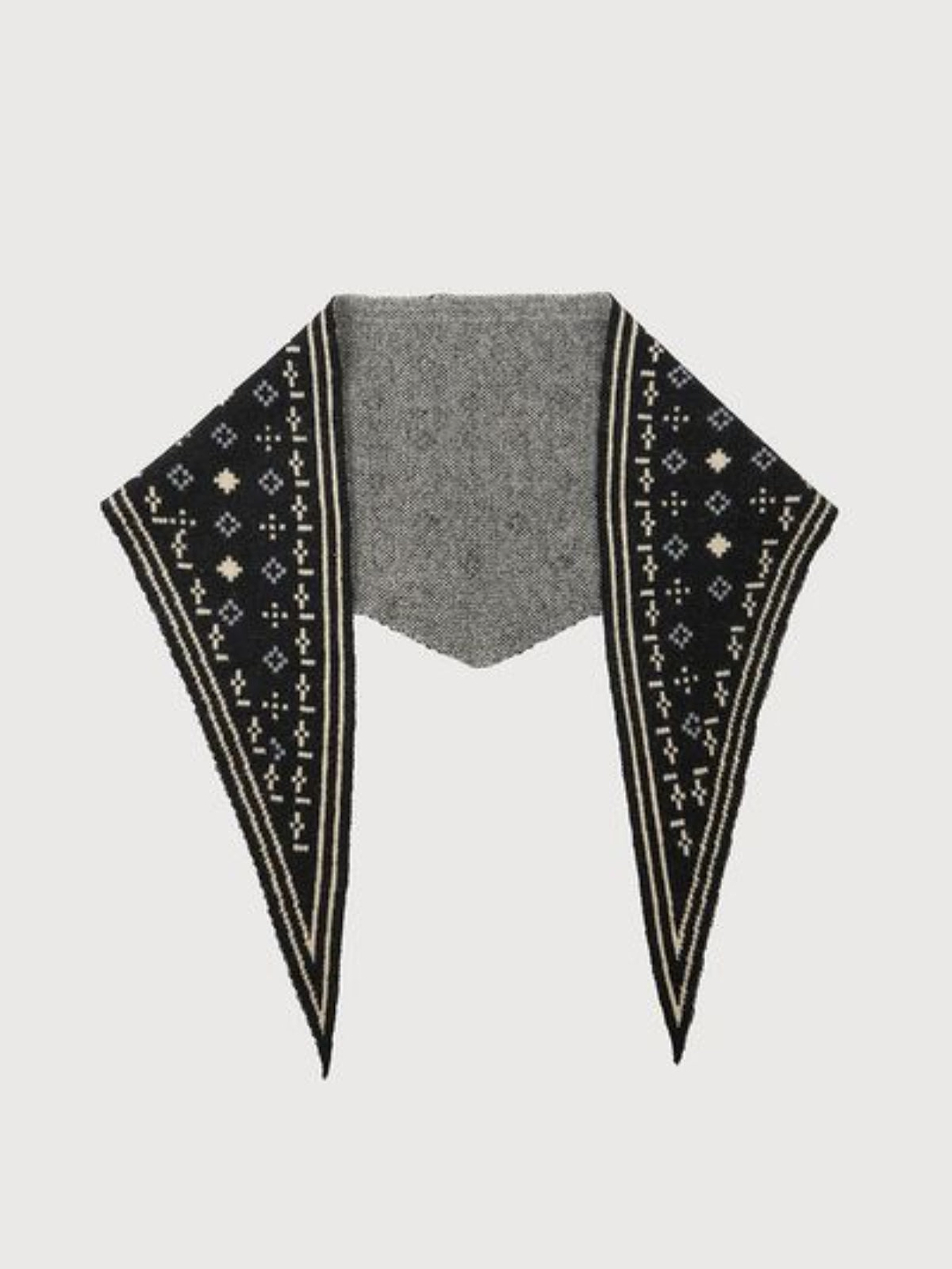 Foulard Knit Triangle Scarf - Black
