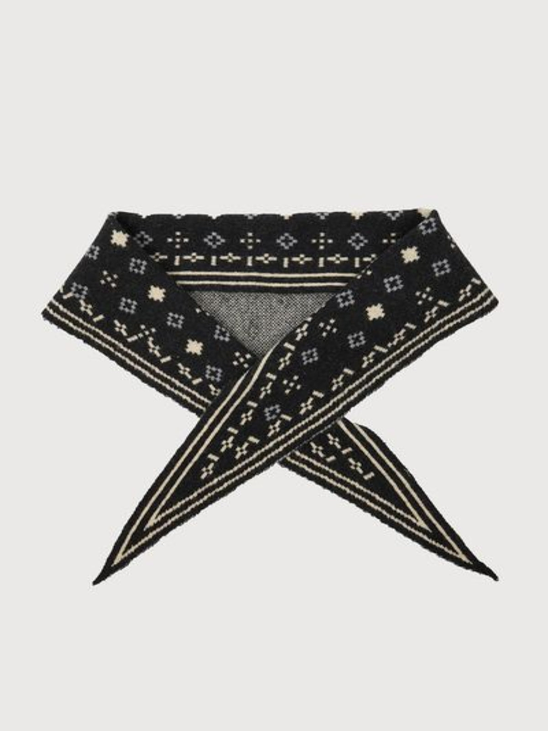 Foulard Knit Triangle Scarf - Black