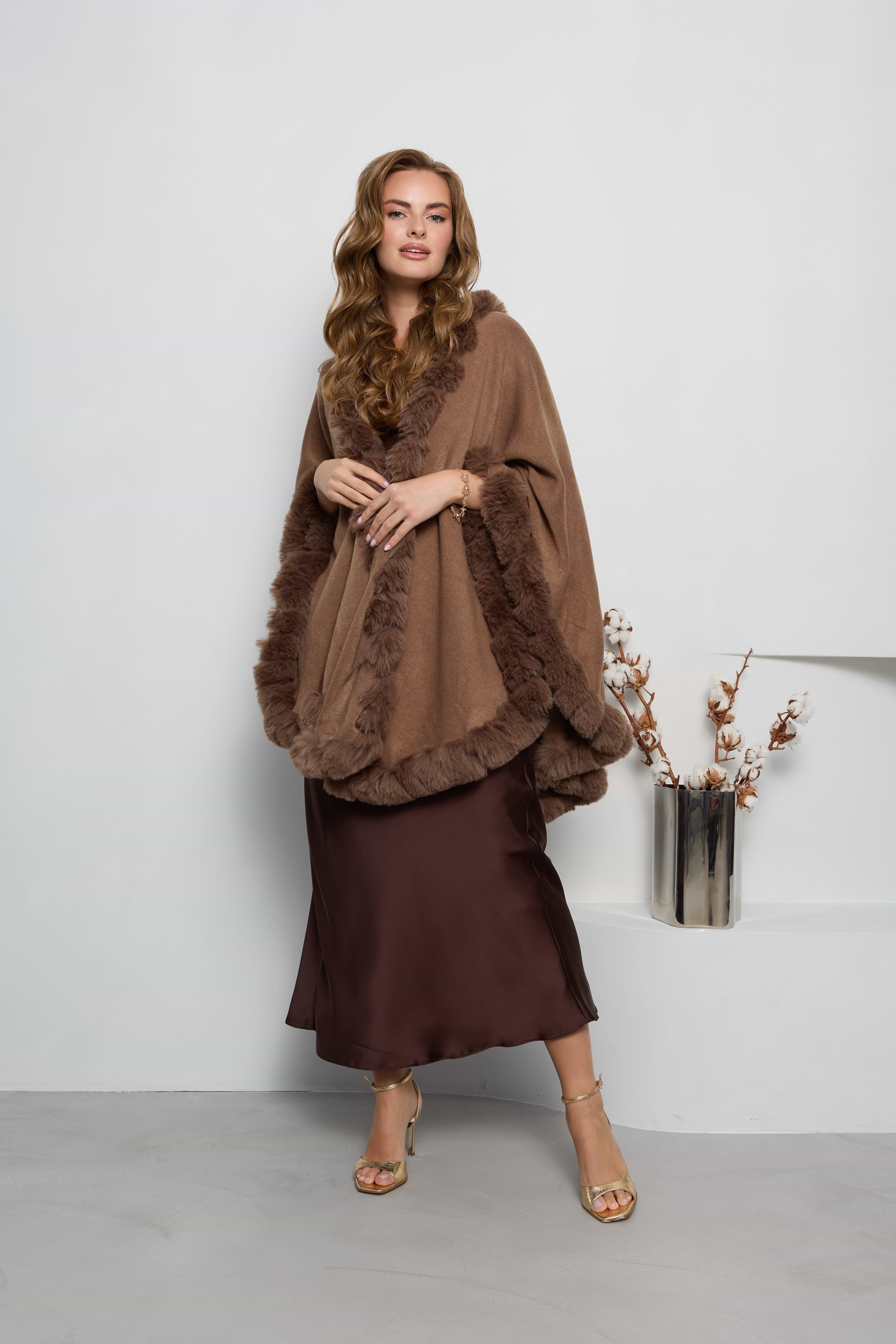 Faux Fur Cape Kimono – SAACHI