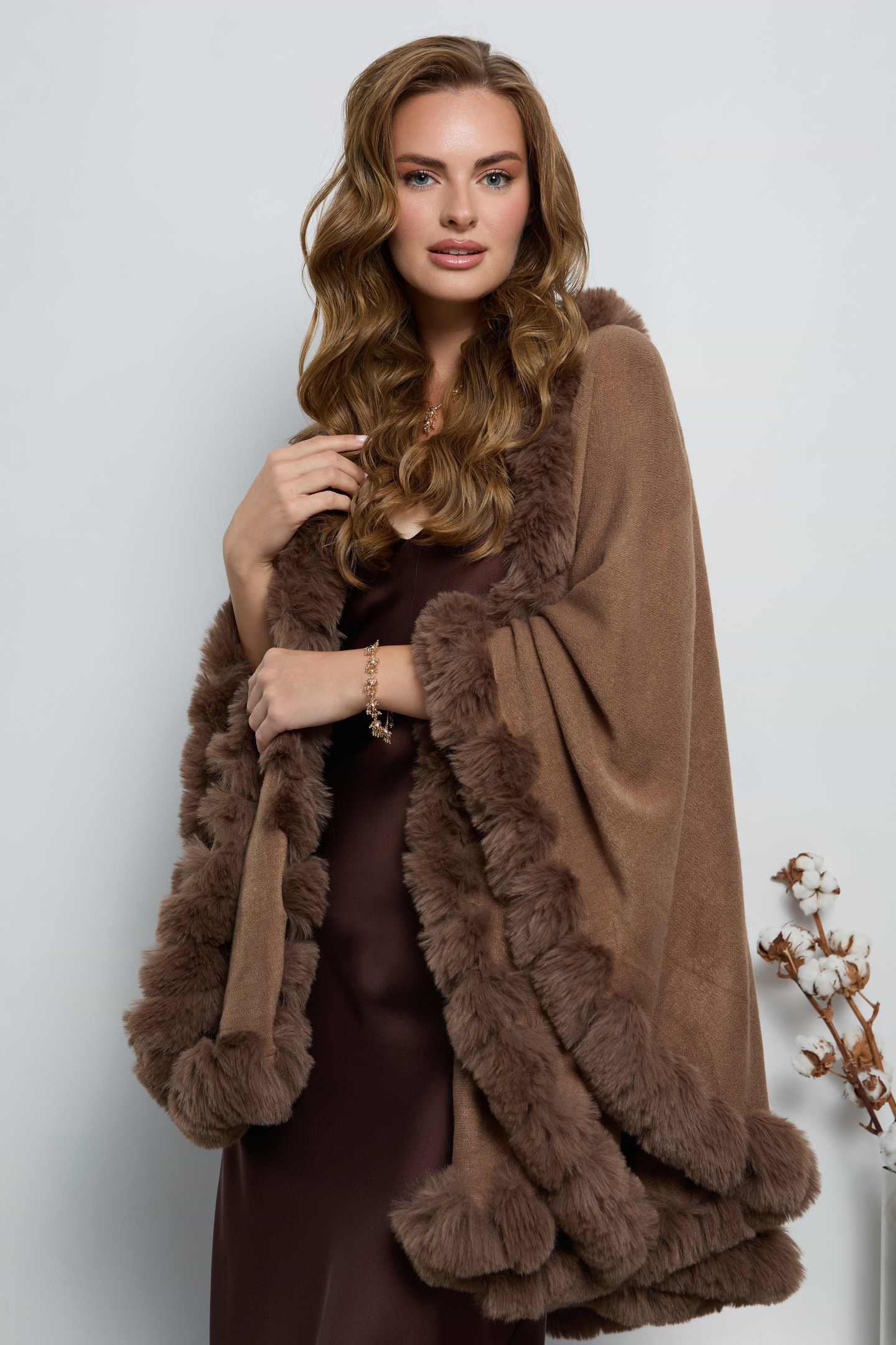 Faux Fur Cape Kimono – SAACHI