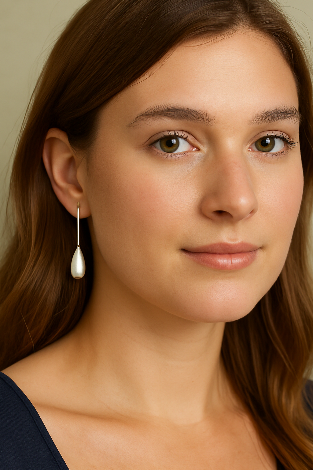 Metal Petal Drop Earrings