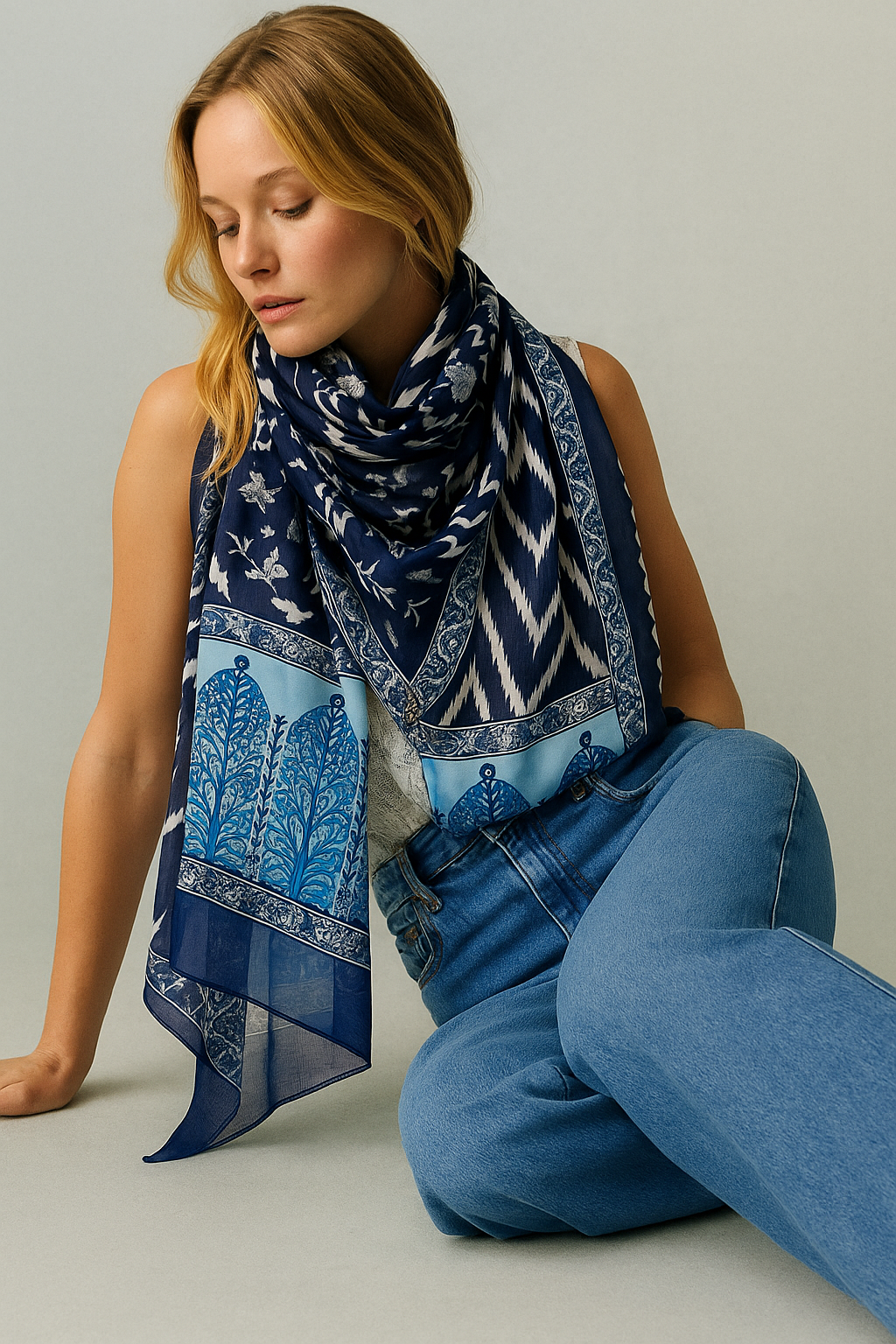 Heritage Scarf Midnight Blue