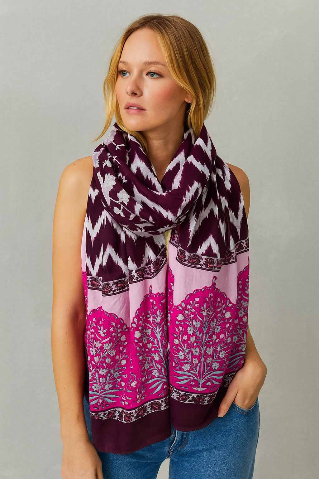 Heritage Scarf Dark Magenta