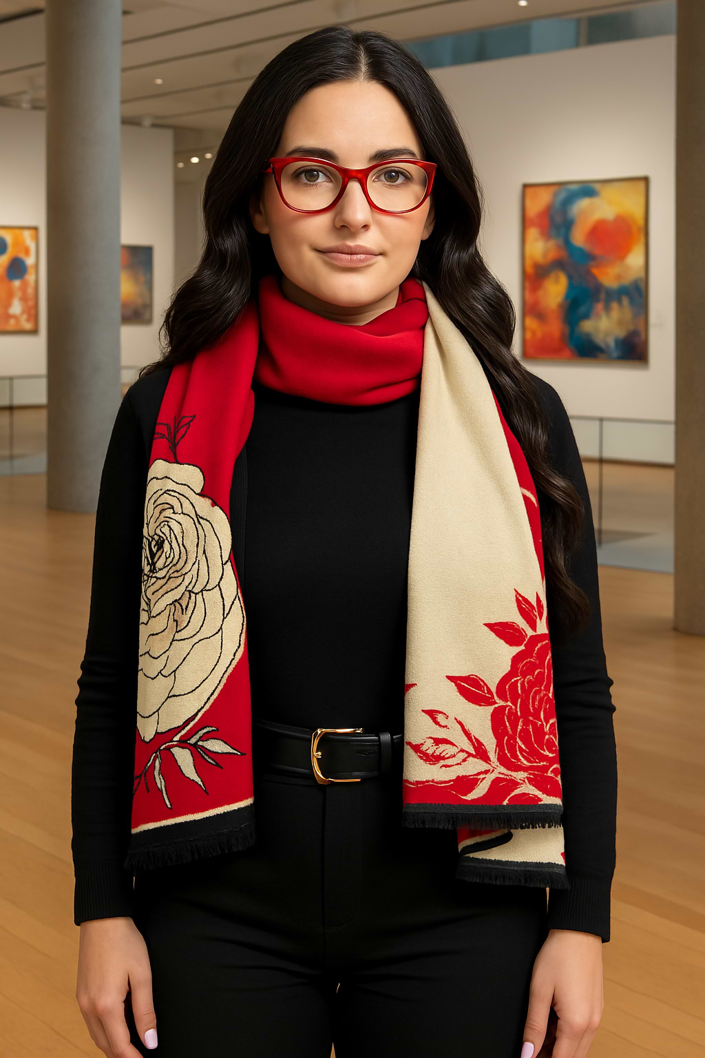 Bold Floral Reversible Scarf