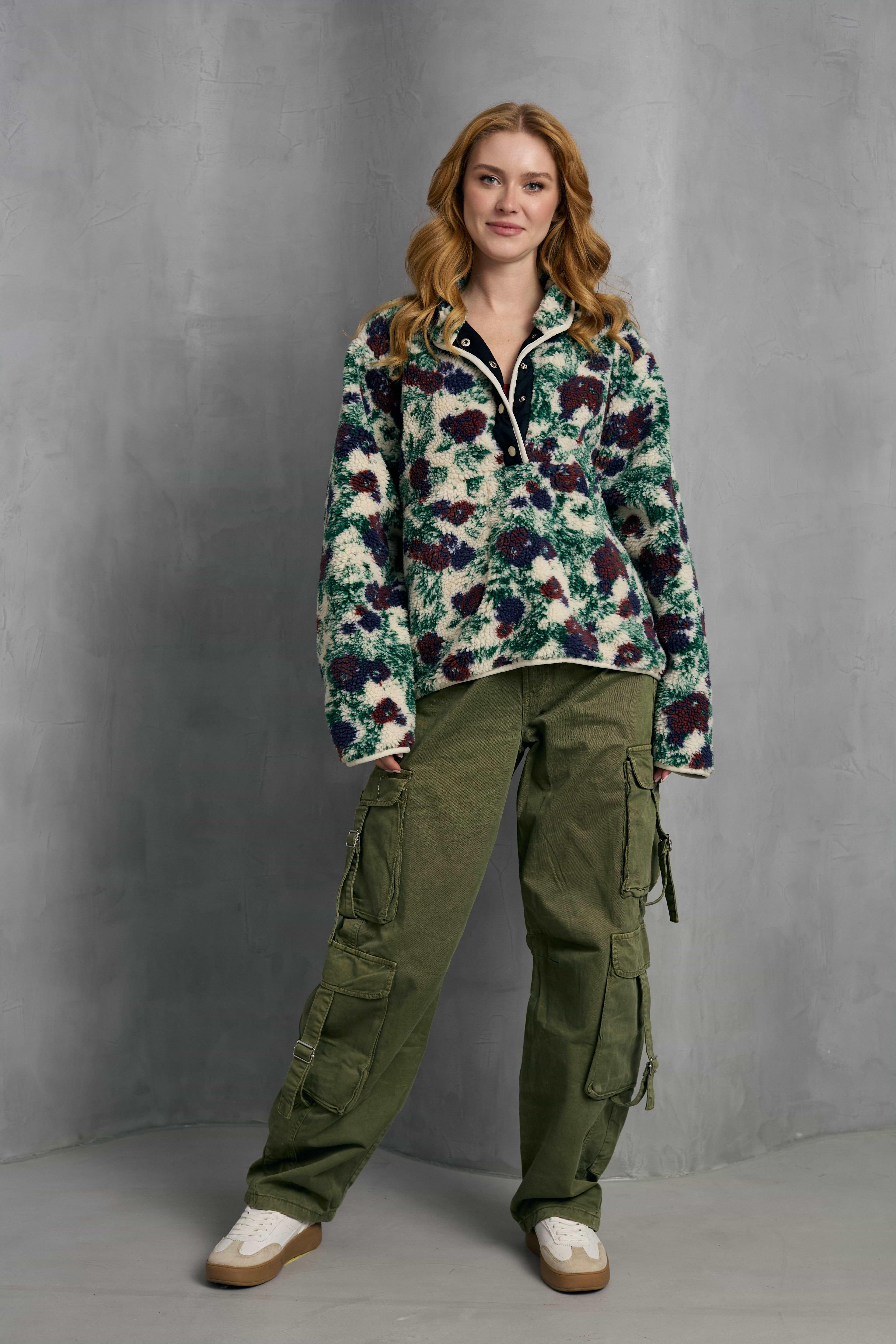 Floral Sherpa Pullover Jacket – SAACHI