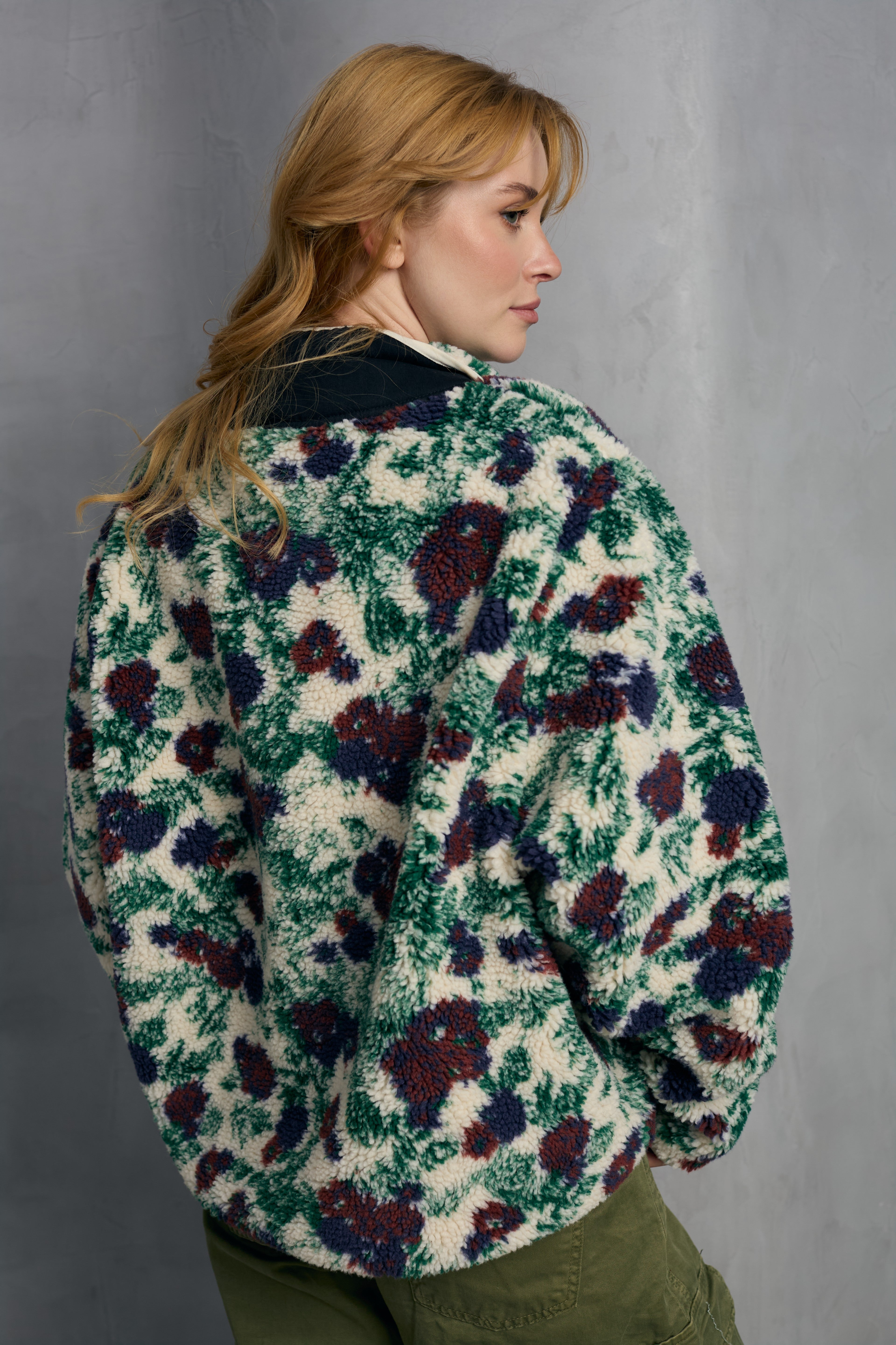 Floral Sherpa Pullover Jacket – SAACHI