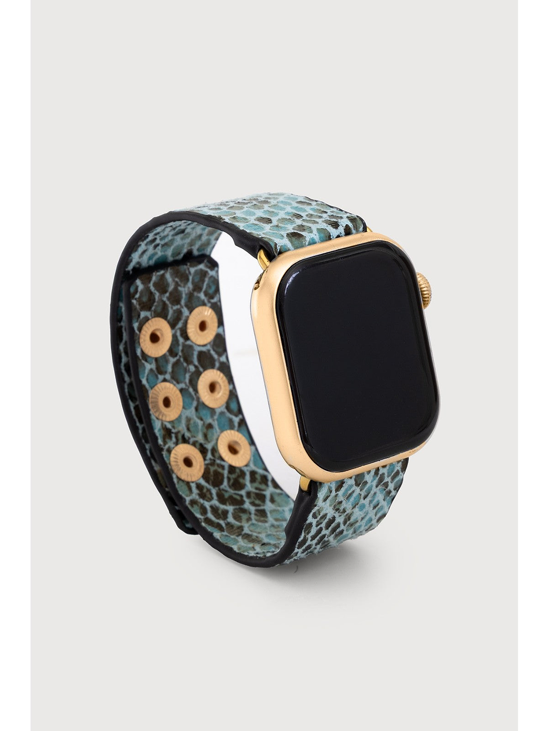 Leather Scale Apple Watch Band - Light Blue