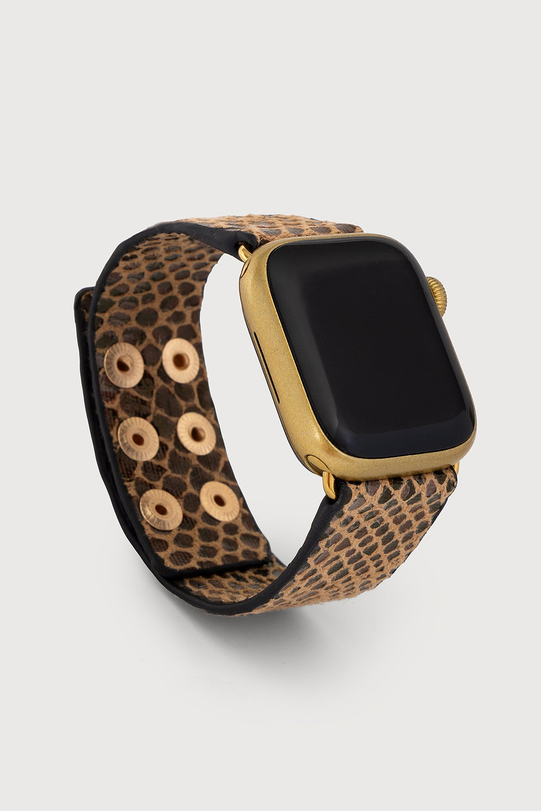 Leather Scale Apple Watch Band - Brown