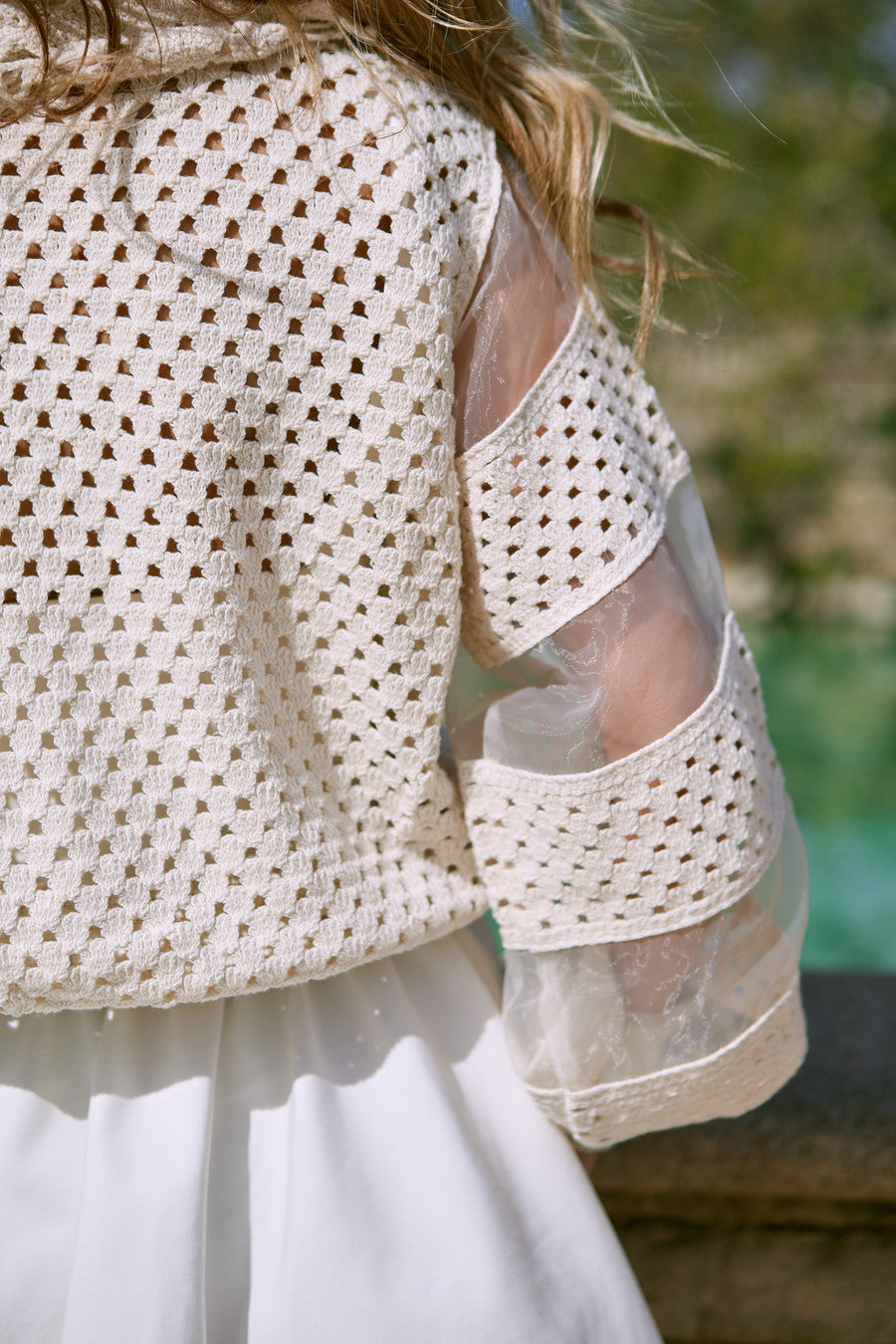 Hand Crochet Sheer Button Cardigan