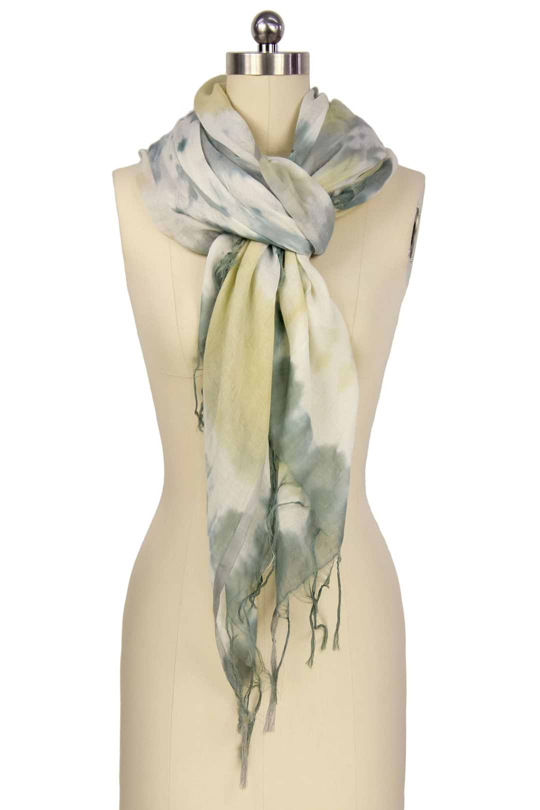 Faded Tie Dye Scarf Cadet Blue