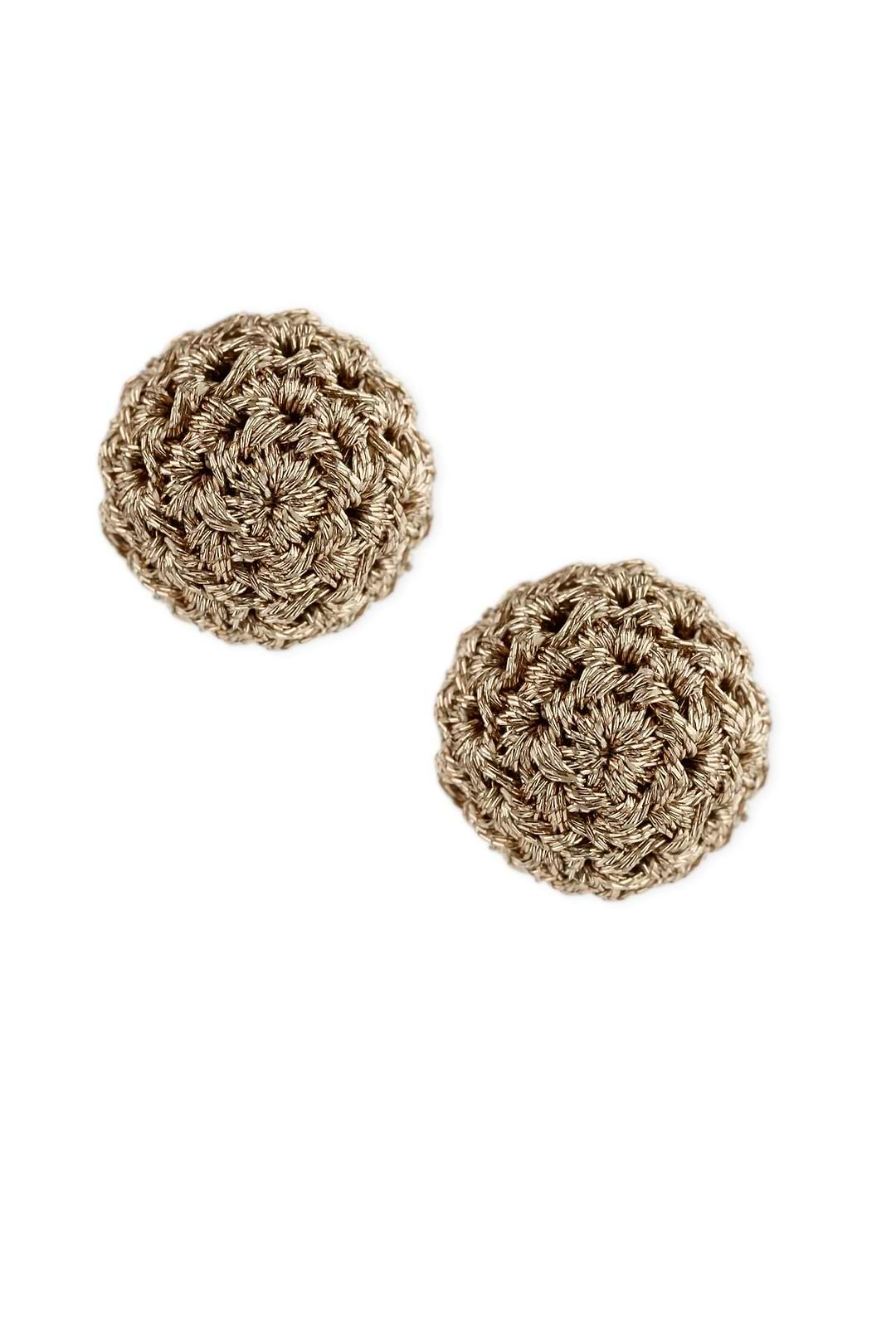 Metallic Crochet Stud Earring Gold