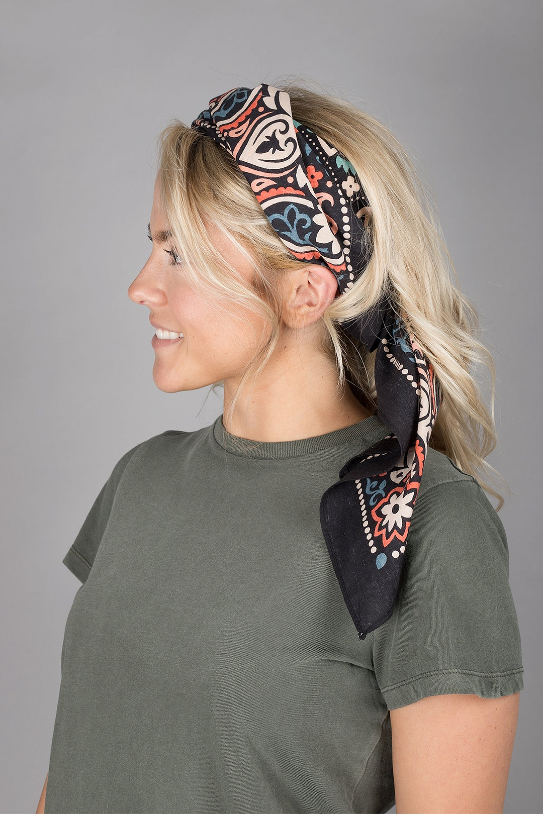 Oversized Cotton Bandana Black