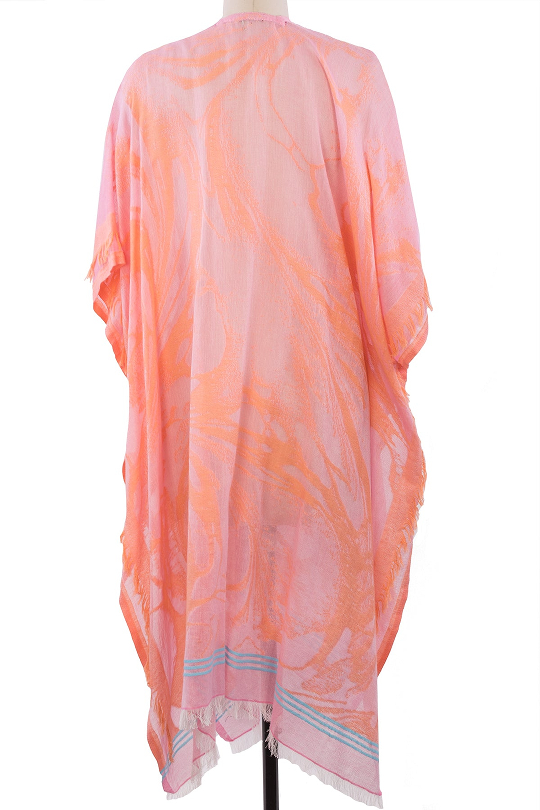 Vibrant Fringed Hem Ruana
