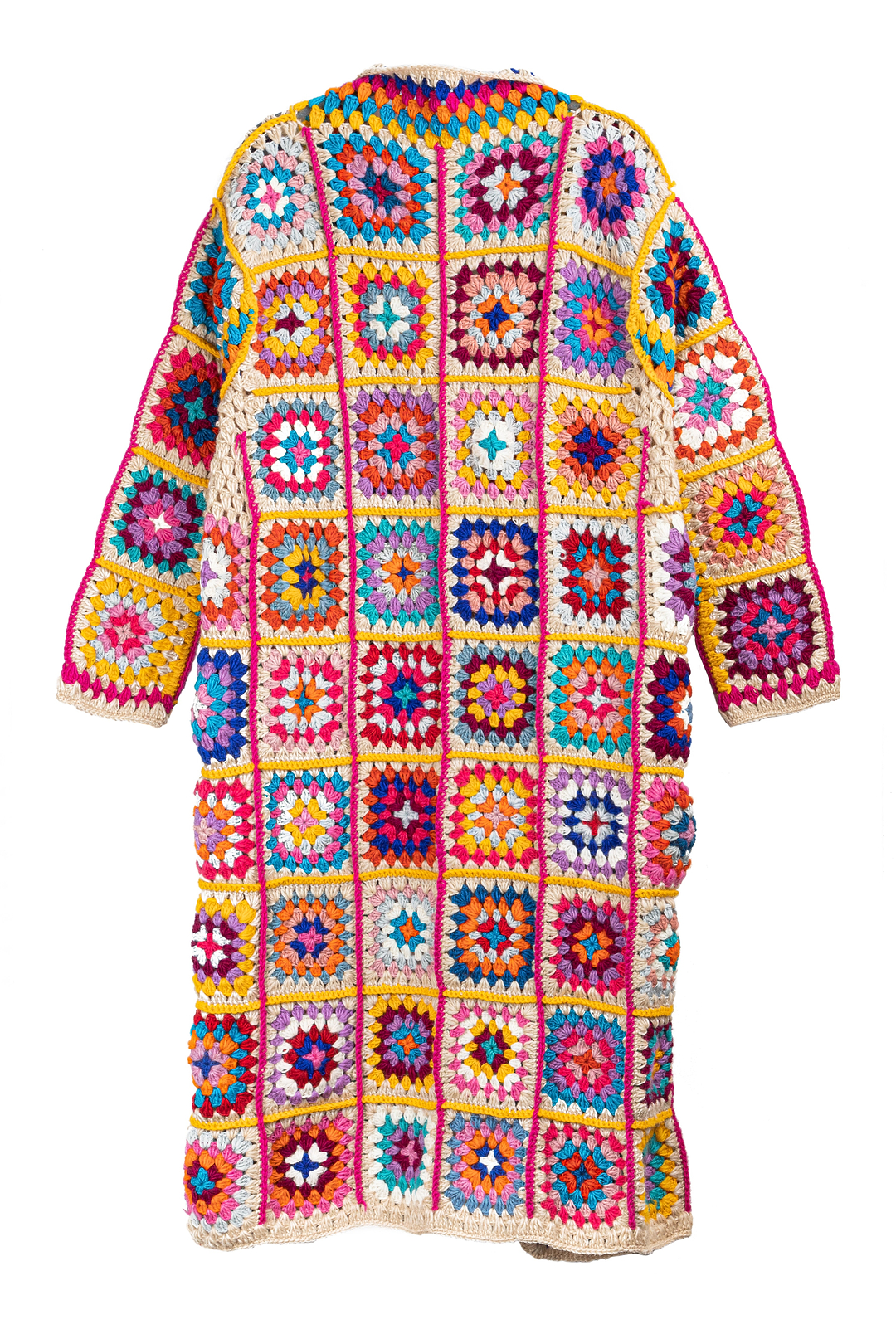 Crochet Multicolored Square Kimono