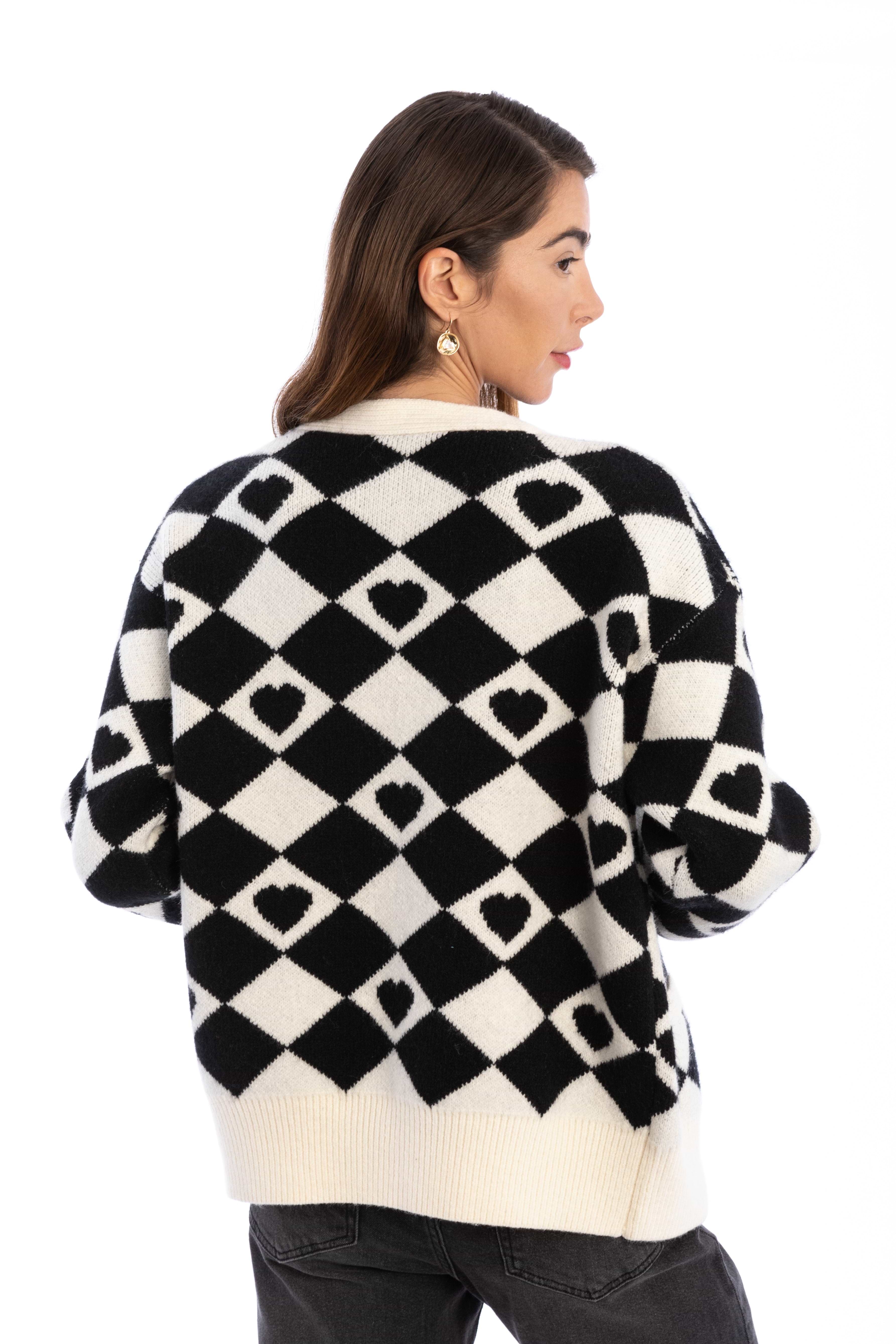 Checkered Hearts Cardigan – SAACHI
