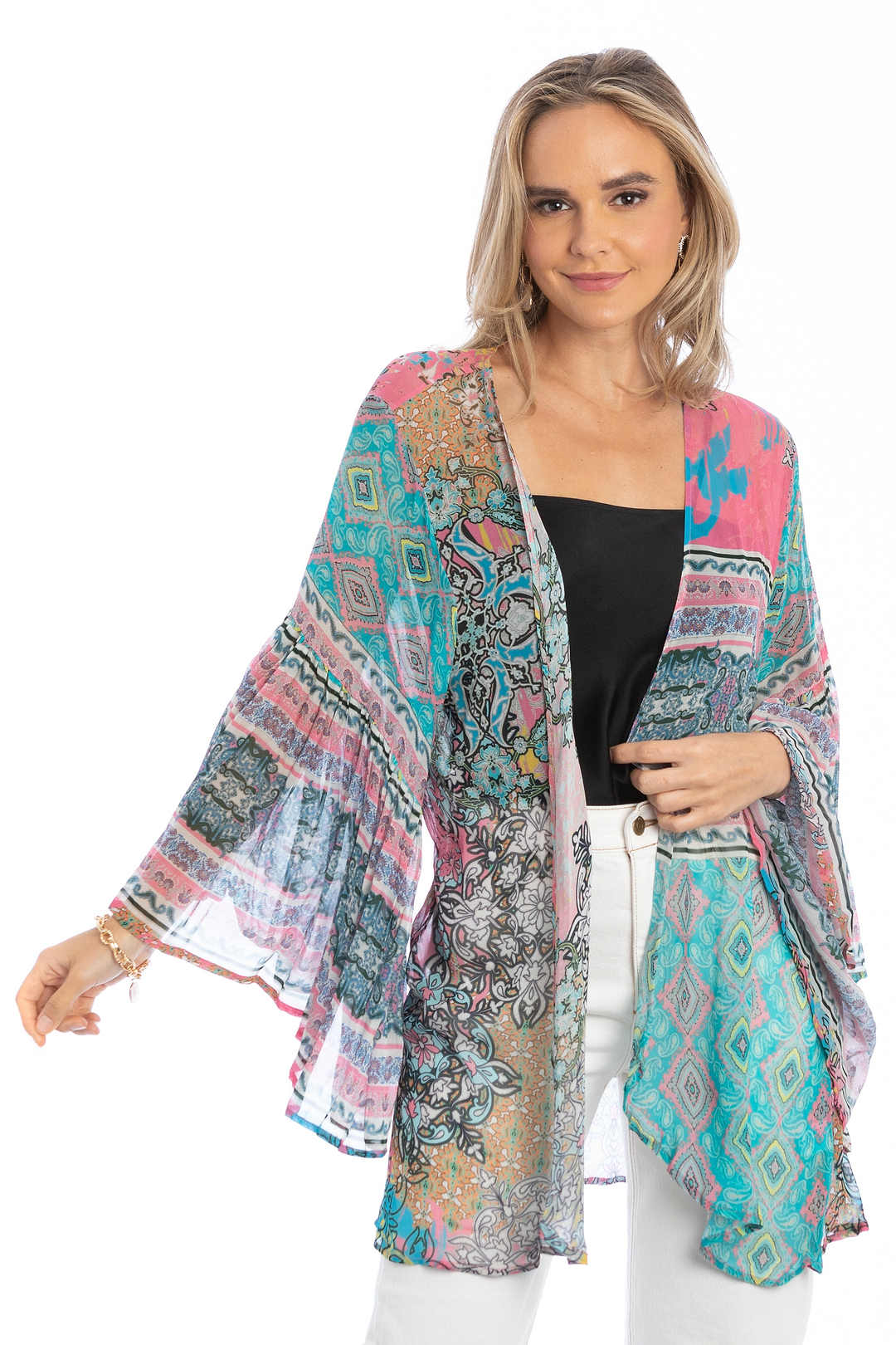 Mystical Garden Ruffle Sleeve Kimono