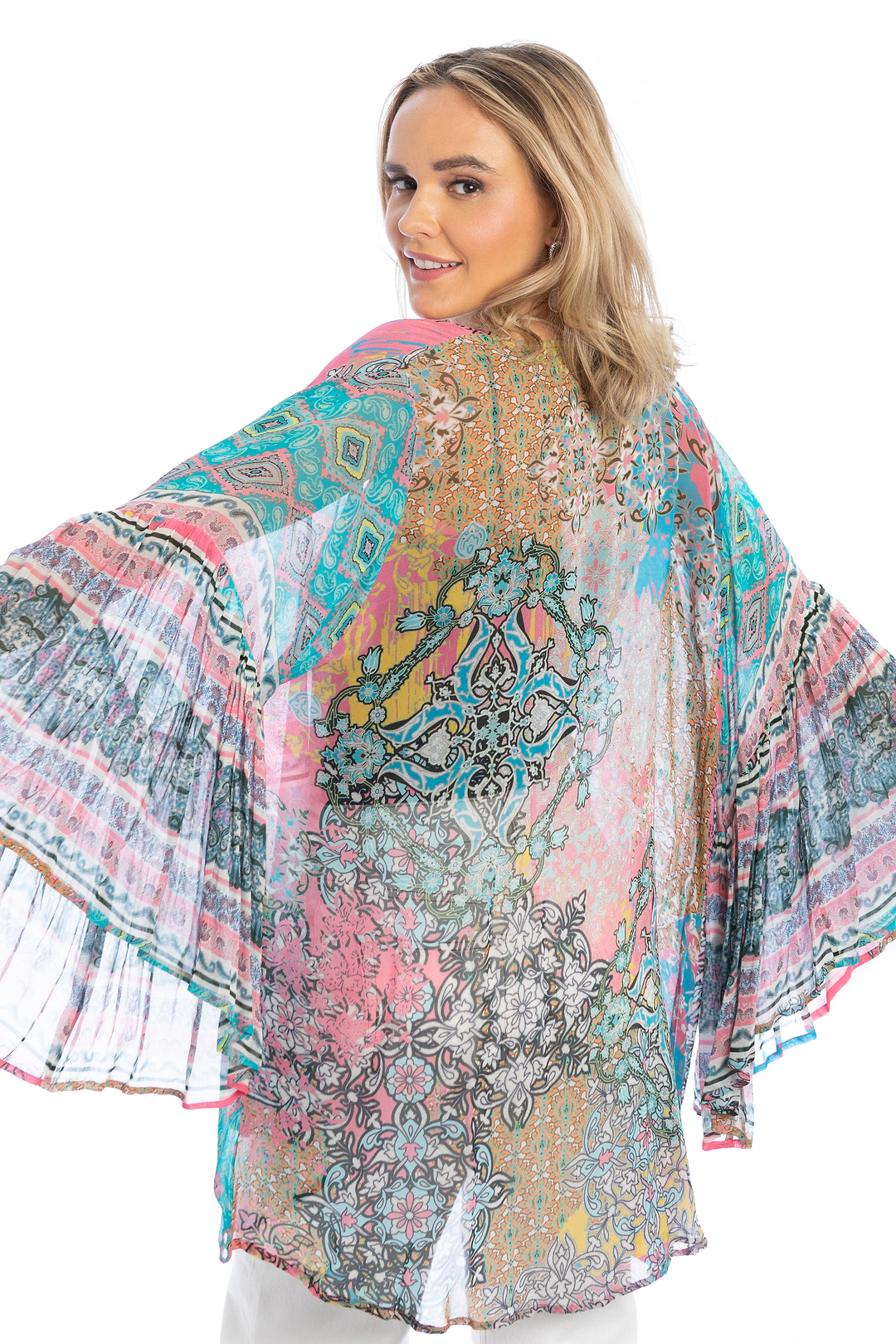 Mystical Garden Ruffle Sleeve Kimono