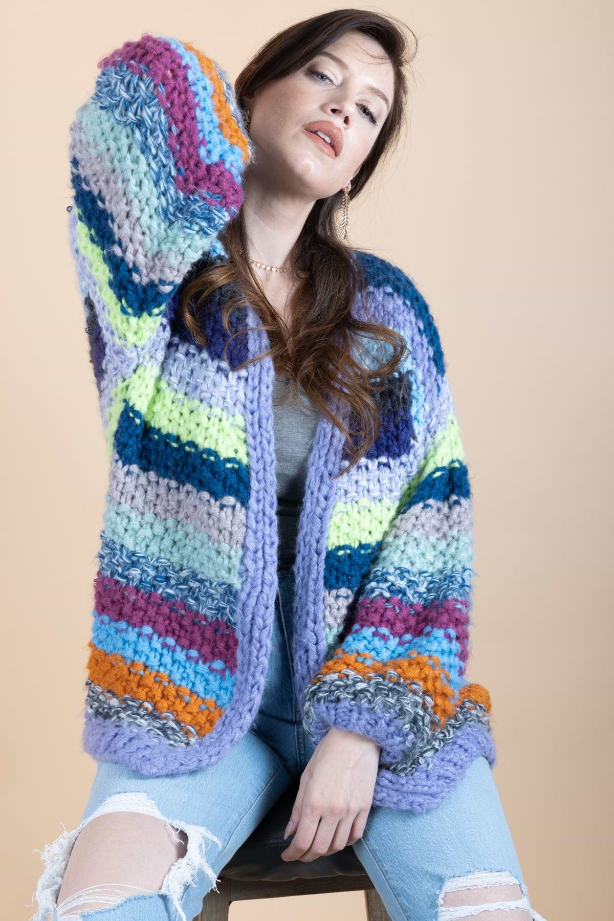 トップス sorry a bootreg SANCHA CARDIGAN size2 Rainbow Knitted Cardigan | Saachistyle – SAACHI
