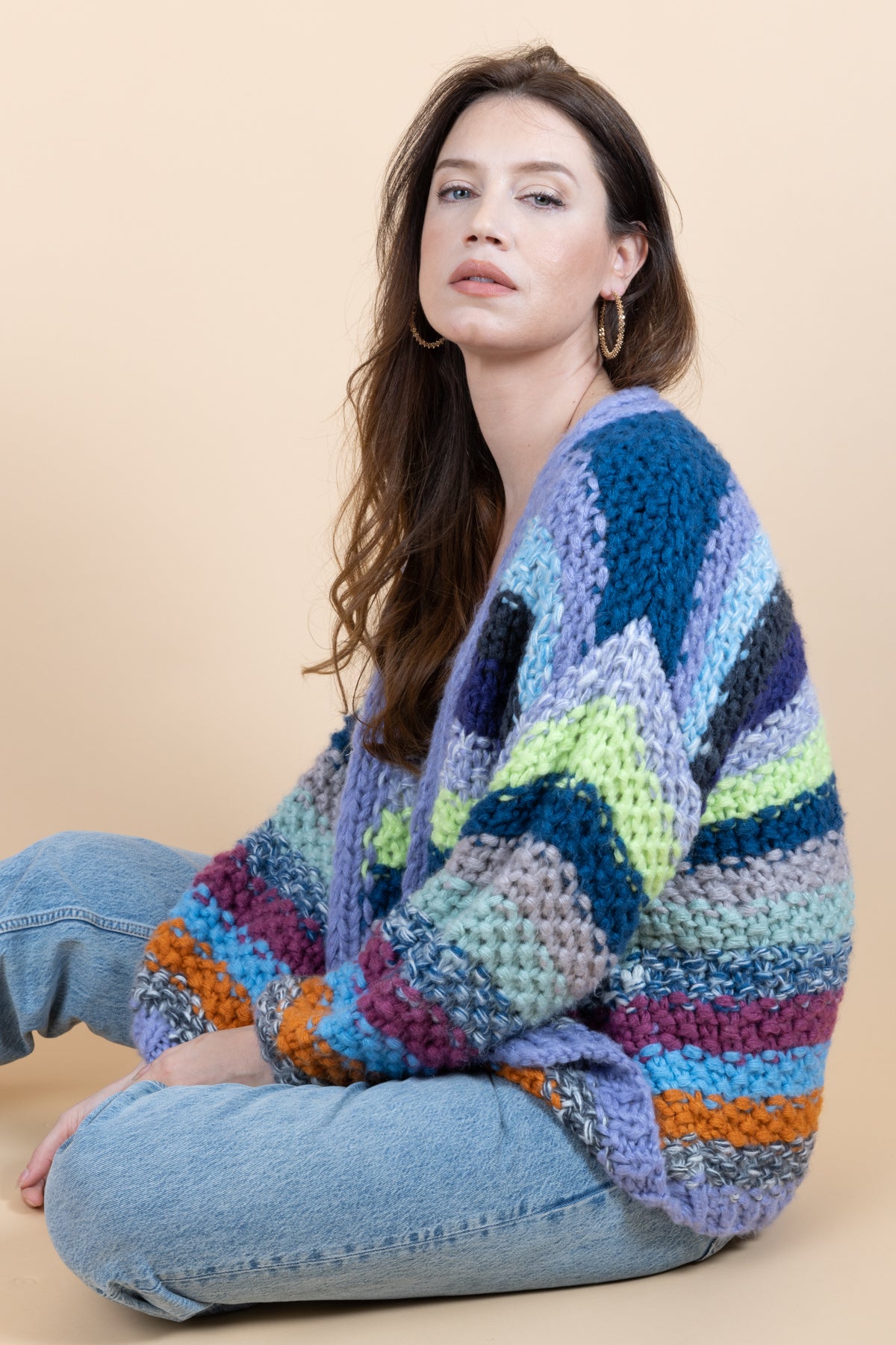 トップス AND MARY Alice set cardigan Rainbow Knitted Cardigan | Saachistyle – SAACHI