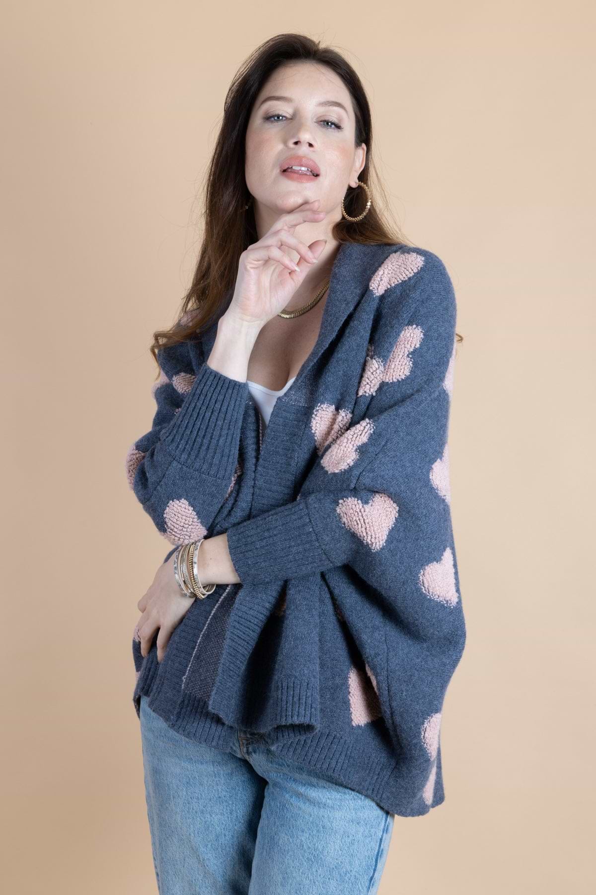 Heart Ribbed Knit Cardigan – SAACHI
