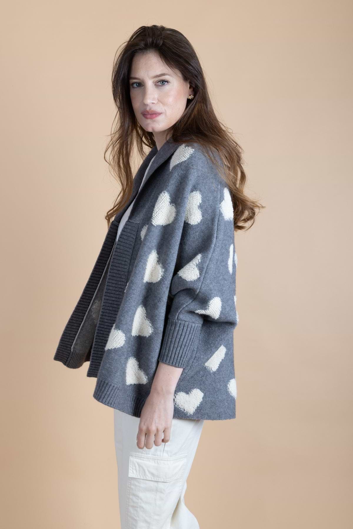 Heart Ribbed Knit Cardigan – SAACHI