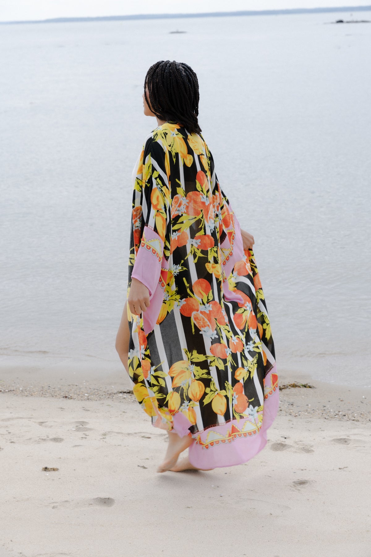 Citrus Print Kimono Long