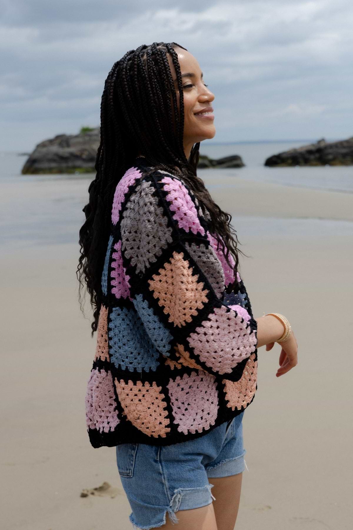 Crochet Pastel Squared Short Jacket – SAACHI