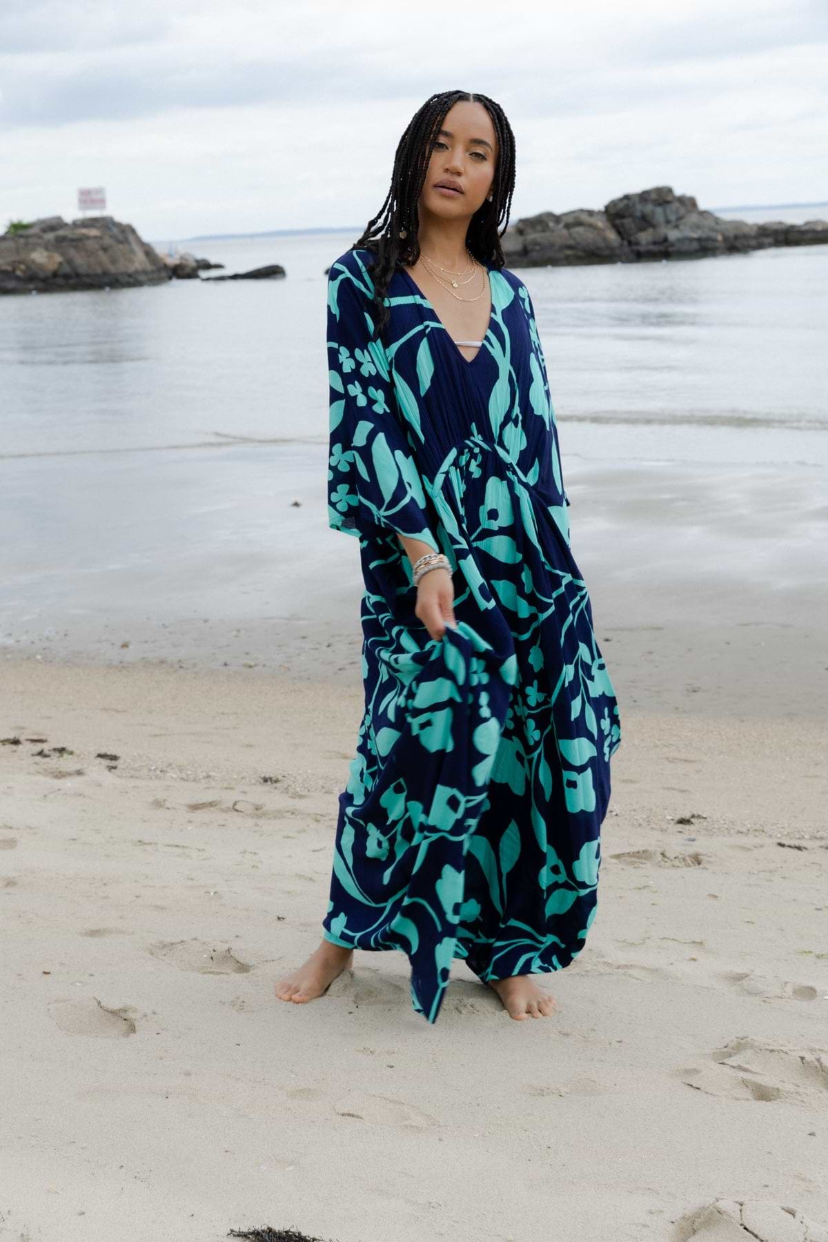 Bold Floral Kaftan Maxi Dress for Women Bold Floral Kaftan Maxi Dress for Women