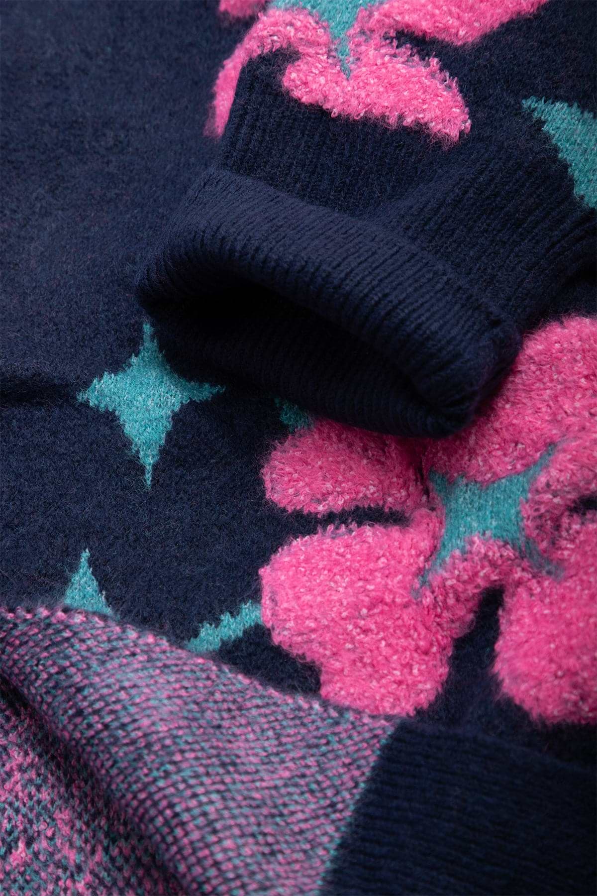 Floral Knit Cardigan Diamond Patterned – SAACHI